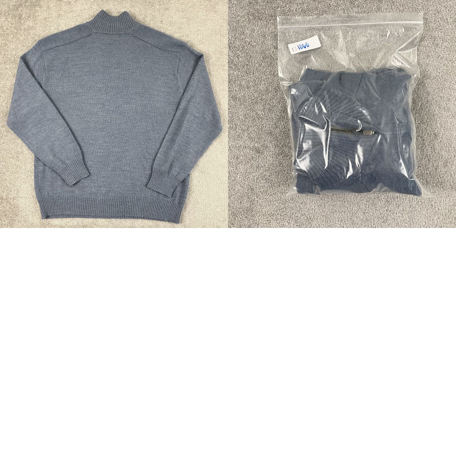 Vintage Northern Isles Men Sweater XL Blue Wool Alpaca Quarter Zip Pullover Jumper Size US XL / EU 56 / 4 - 8 Thumbnail