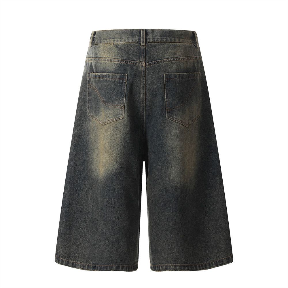 Japanese Brand × Jean American retro men's distressed washed loose denim shorts Size US 32 / EU 48 - 3 Thumbnail