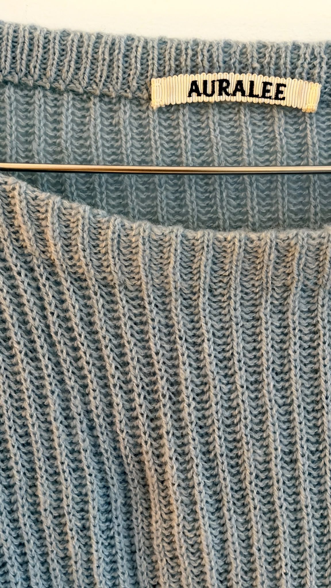 Auralee Cropped Wool Rib Knit Boat Neck Sweater Blue Grey Size US S / EU 44-46 / 1 - 4 Thumbnail