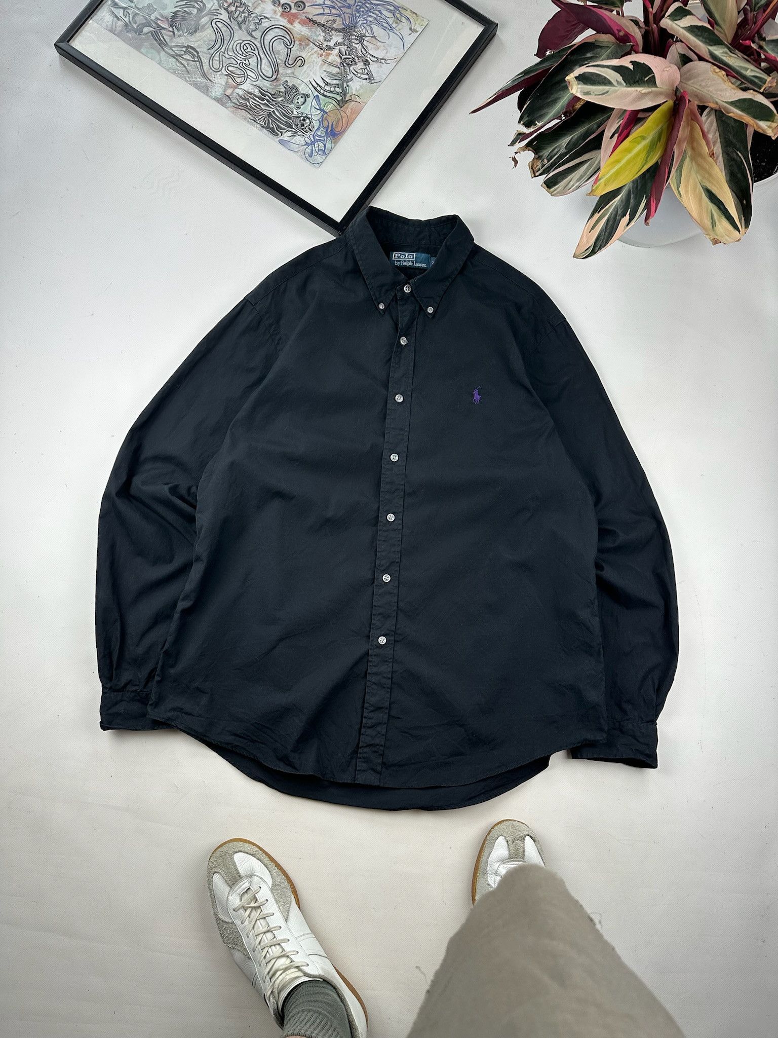 black polo ralph lauren dress shirt 710716303002: Men's Long Sleeve Button-Down Oxford Shirt, the Rl Prepster is perfect for wearing untucked Polo Ralph Lauren Black Classic