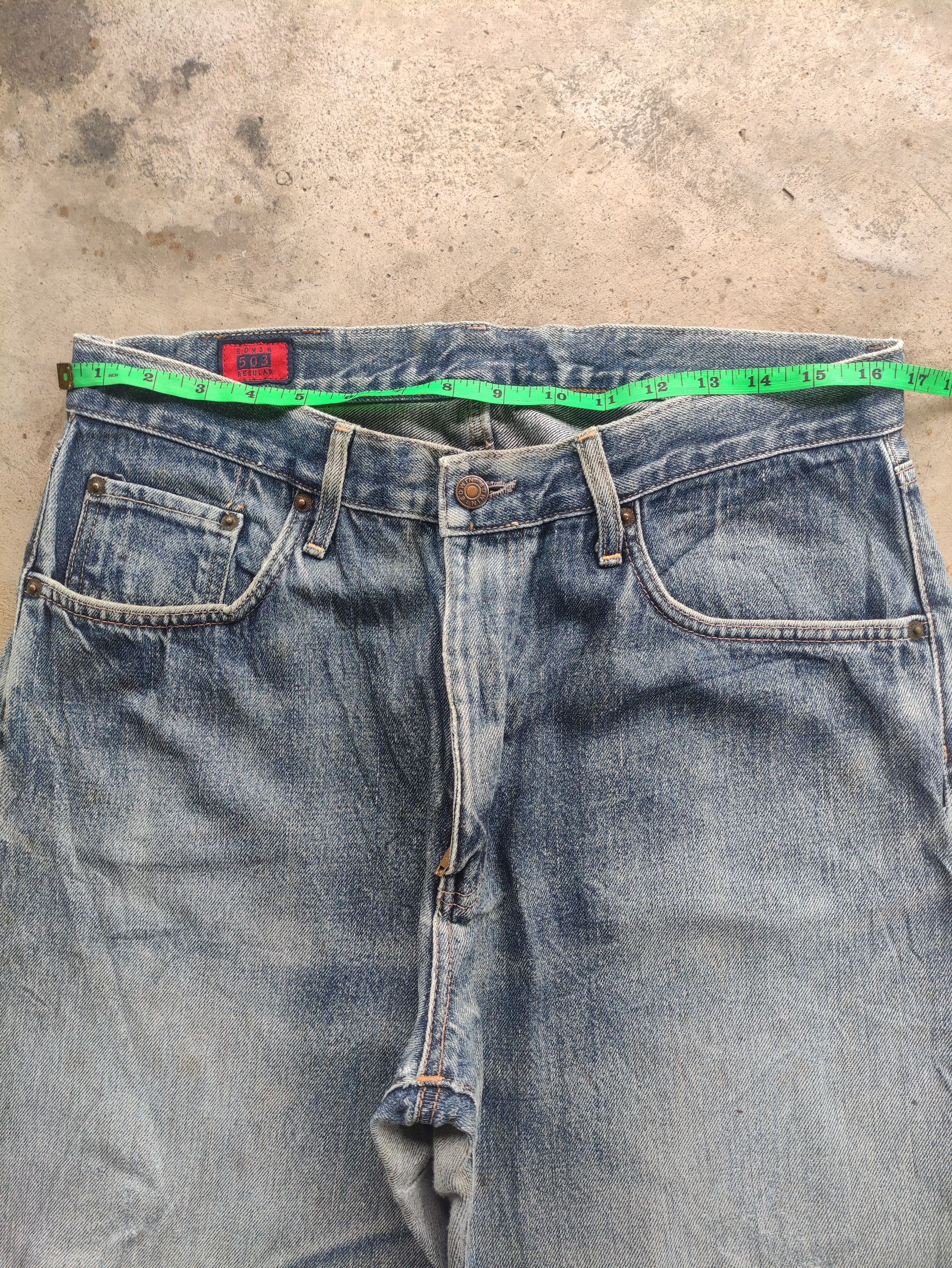 Edwin Vintage Edwin 503z Jean Distressed Faded Denim W33 Size US 33 - 6 Thumbnail