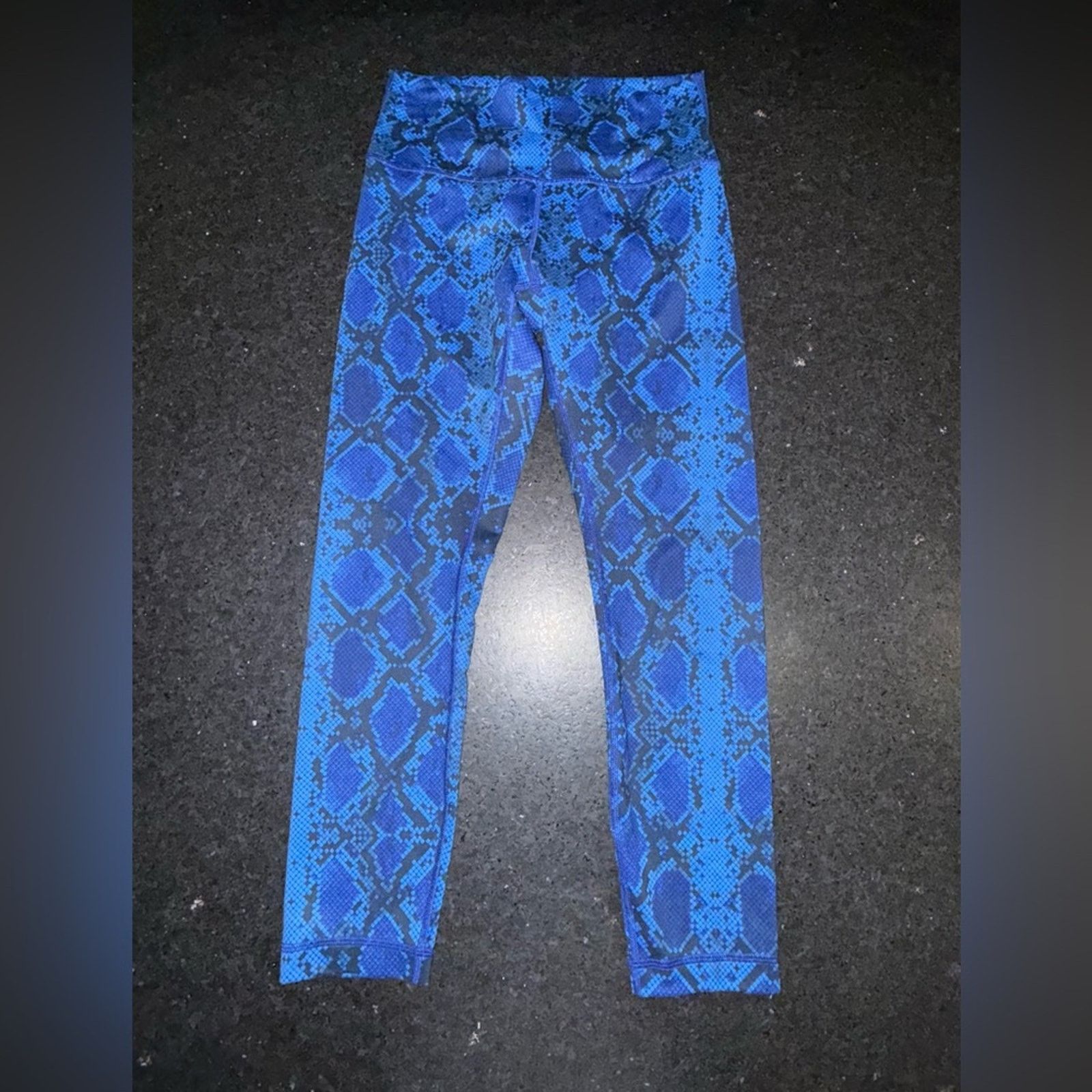 Lululemon Lululemon Wunder leggings Snake Pipe Dream Blue Sapphire 8 Size 30" / US 8 / IT 44 - 3 Thumbnail