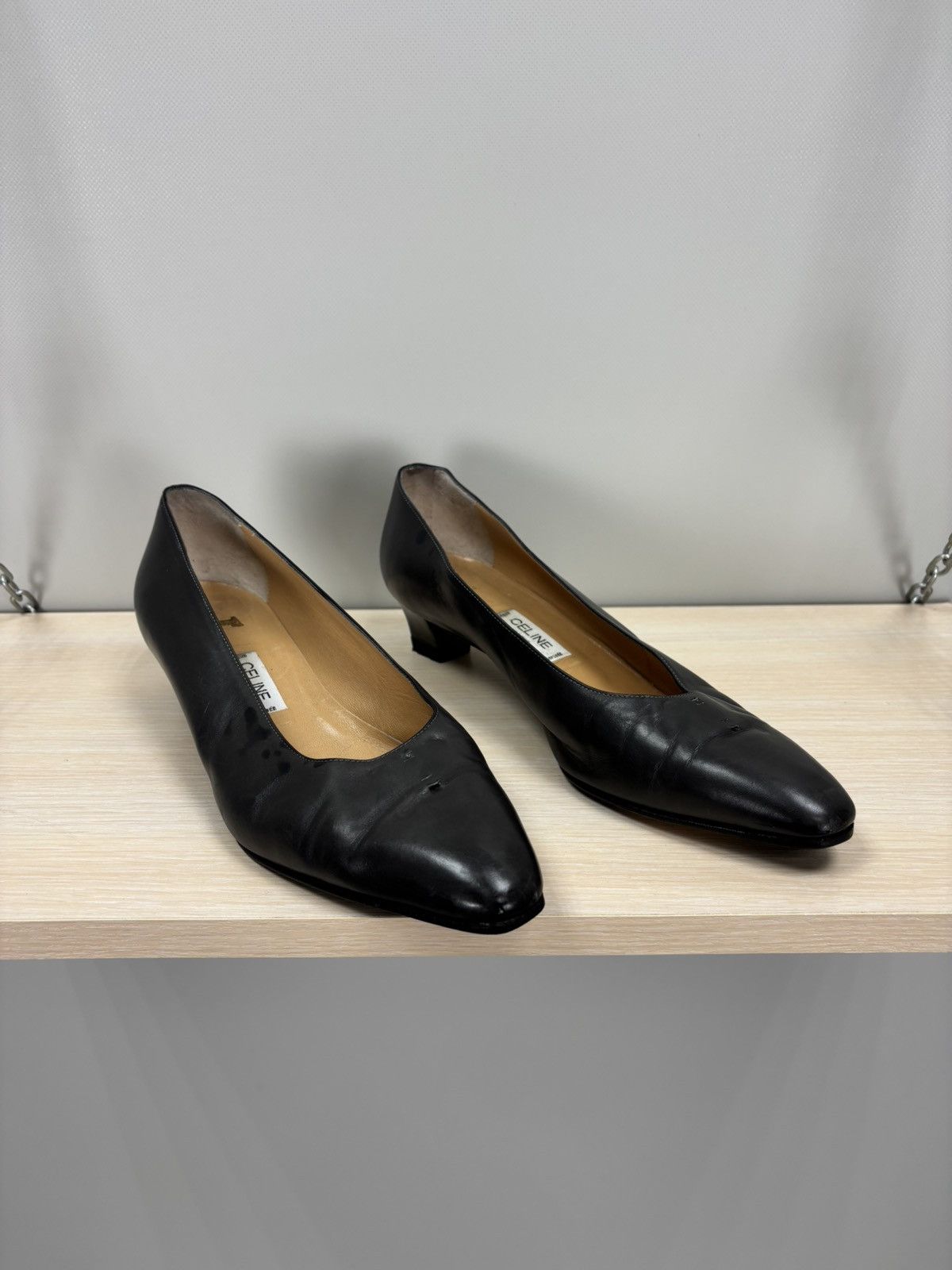 Celine Womens heels Celine Paris Size 40 1/2 Color Gray Size US 10.5 / IT 40.5 - 2 Thumbnail