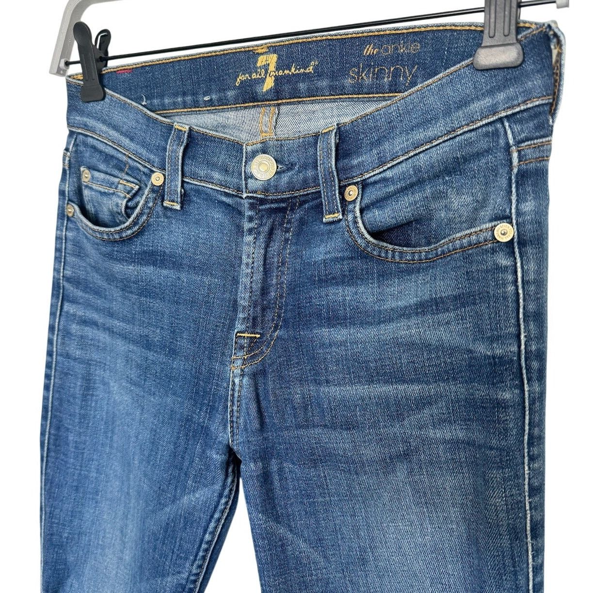 7 For All Mankind 7 For All Mankind The Skinny Ankle, Medium Blue Size 24" / US 00 / IT 34 - 2 Thumbnail