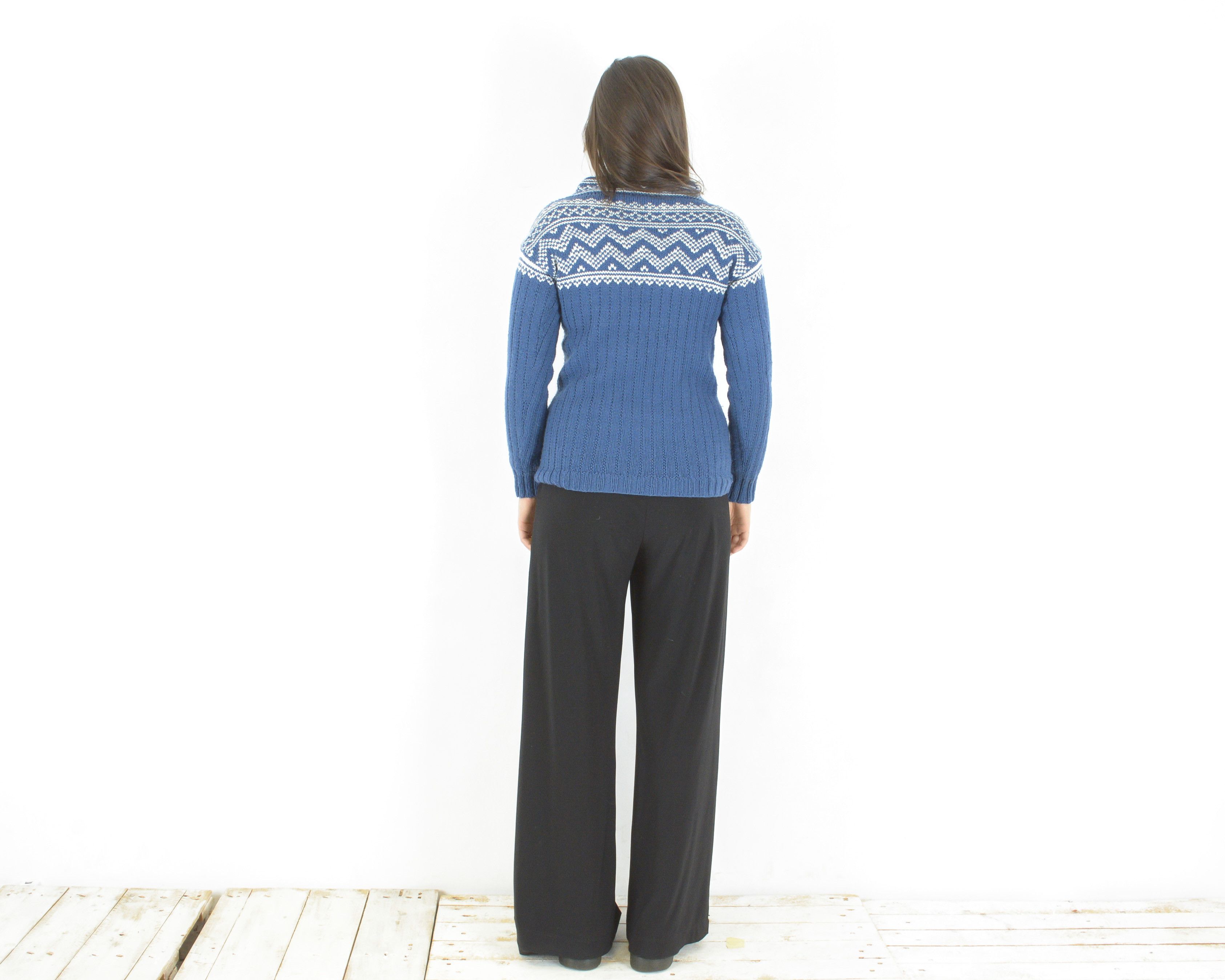 Vintage M Norwegian Wool Pullover Sweater Jumper Knit Top Winter Size M / US 6-8 / IT 42-44 - 3 Thumbnail