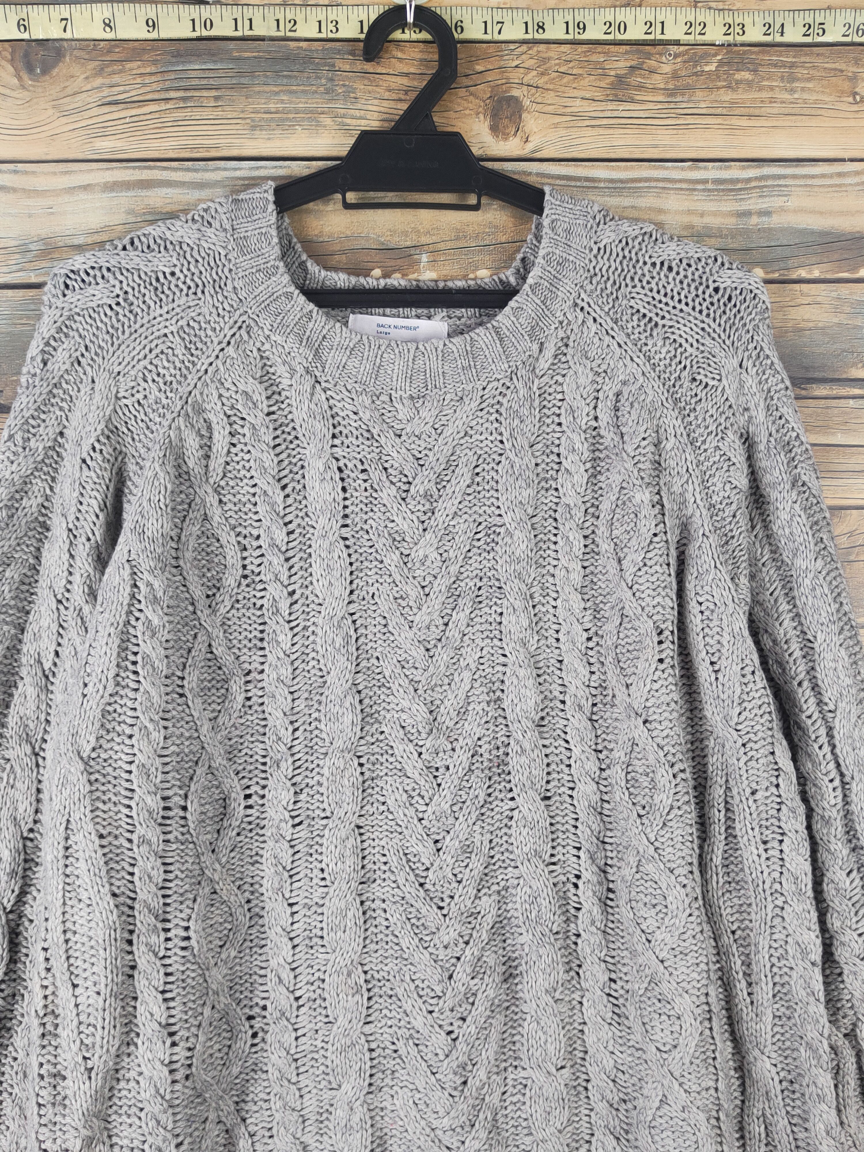 Vintage DL Back Number Gray Knitwear Sweatshirts #1617 Size L / US 10 / IT 46 - 2 Thumbnail