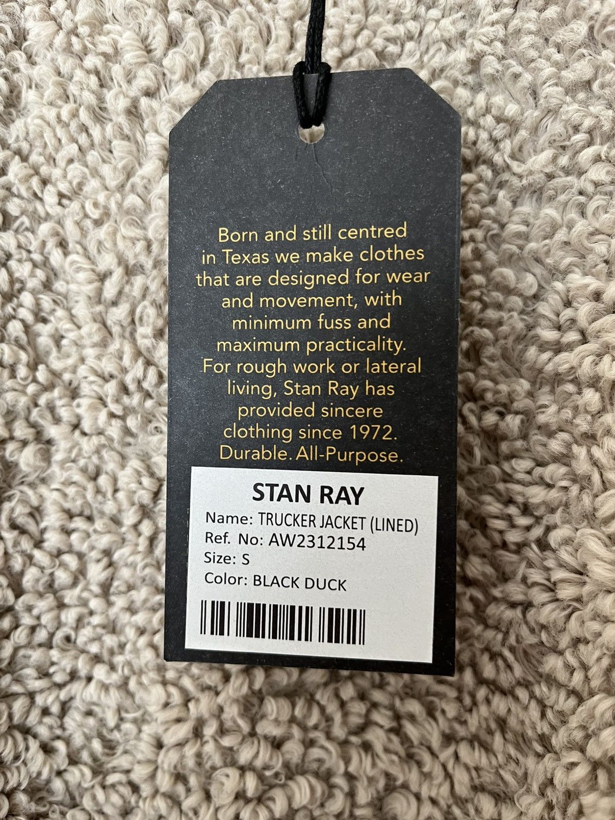 Stan Ray Trucker Jacket Lined Black Duck