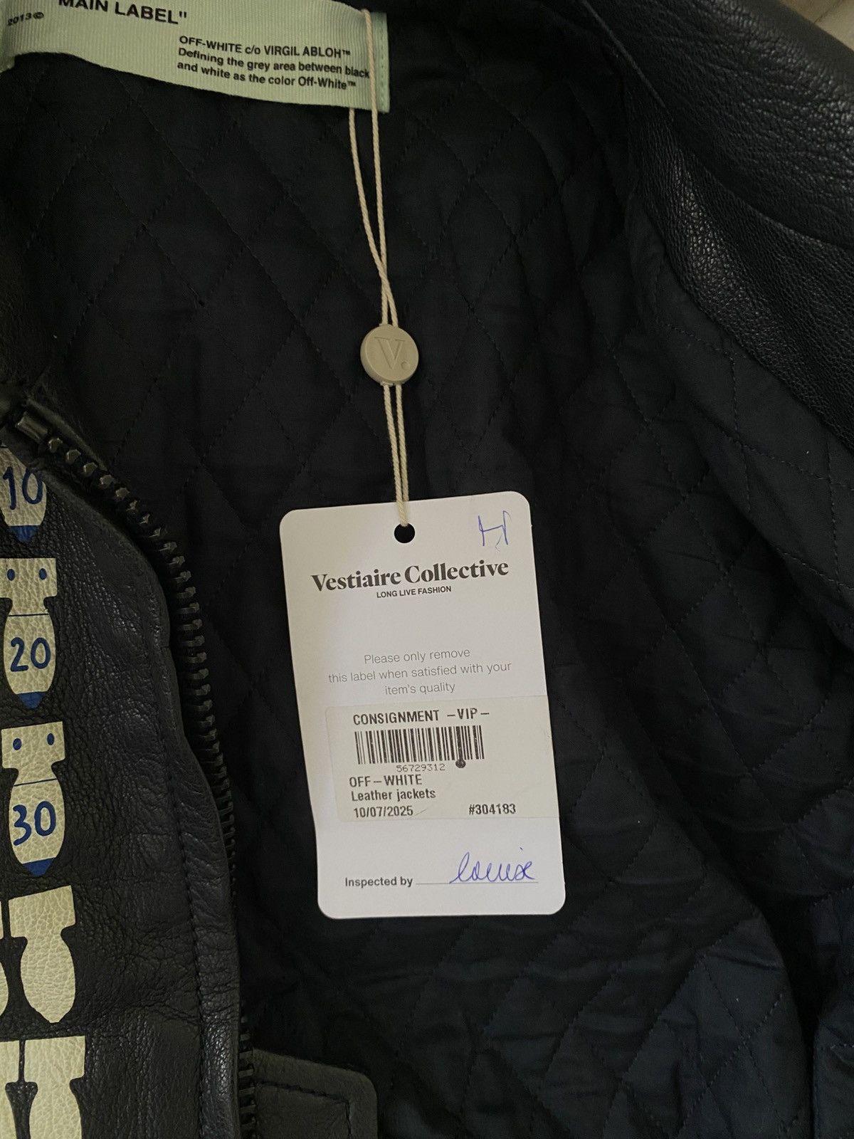 Off-White Off-White Aviator Bomber Leather Jacket Navy XL Size US XL / EU 56 / 4 - 17 Thumbnail