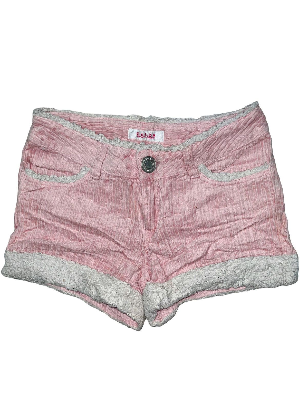 Japanese Brand Gal/Y2k COLZA fur short 🎀💗 Size 27" / US 4 / IT 40 - 1 Thumbnail