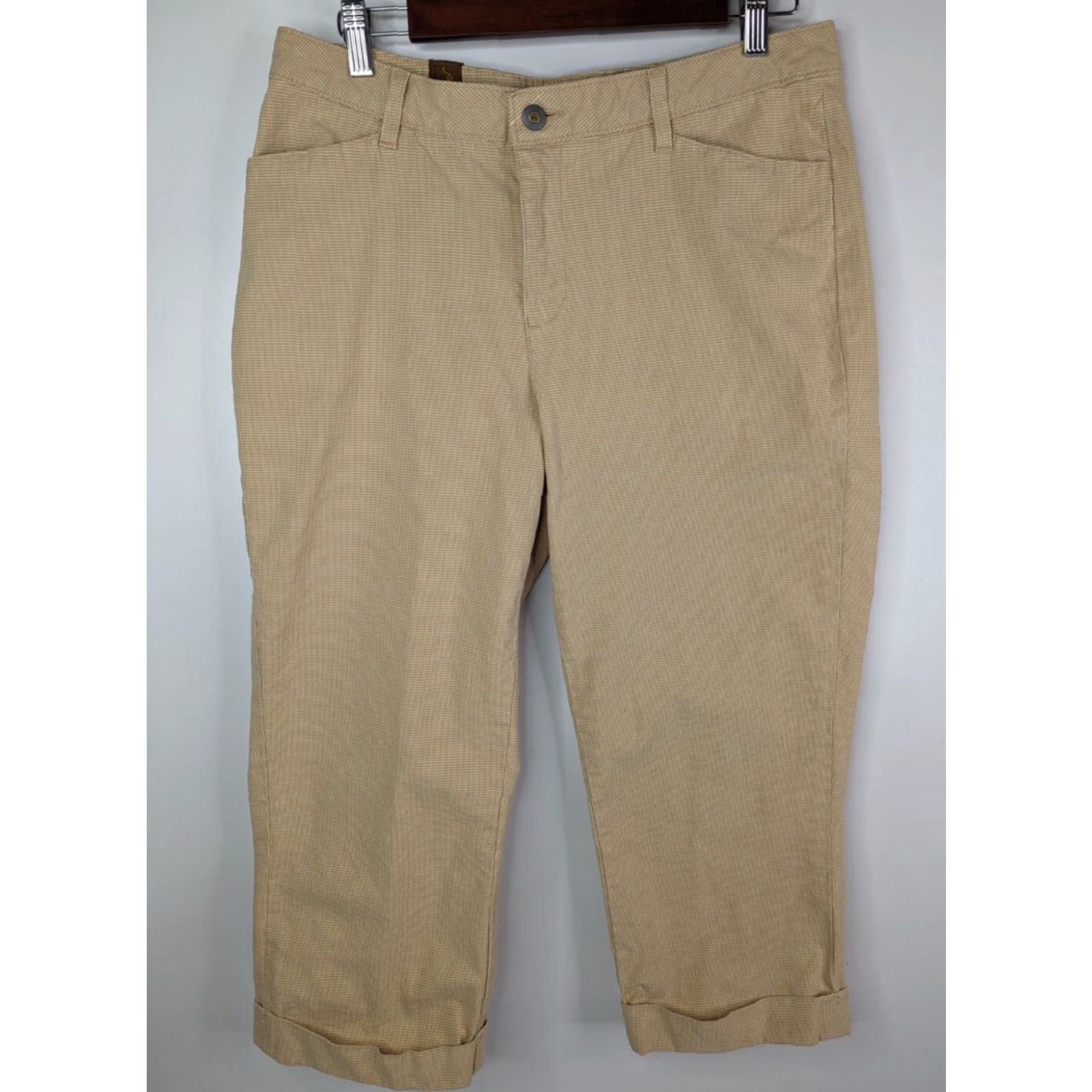 Wrangler VINTAGE Aura Wrangler Capri Pants Houndstooth Beige Cotton Womens Size 10 Ladies Size 32" / US 10 / IT 46 - 2 Thumbnail