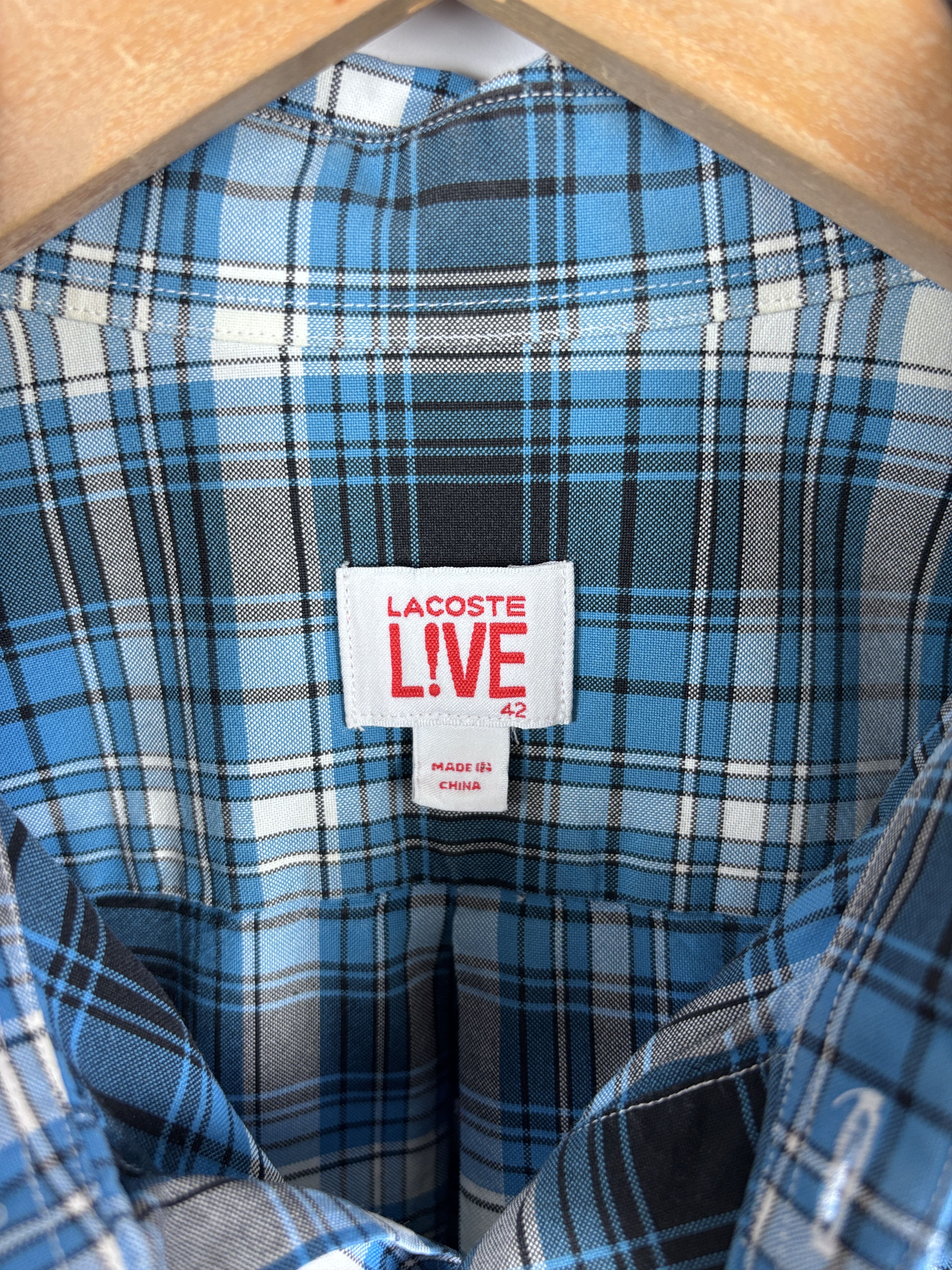 Lacoste Lacoste Live Flannel Plaid Button Down Shirt Regular 42 (L) Size US L / EU 52-54 / 3 - 7 Thumbnail