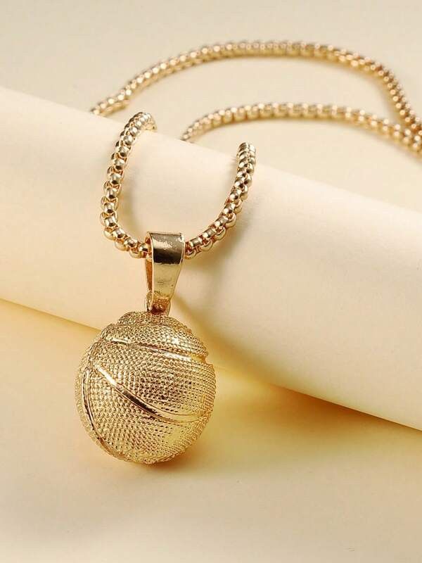 Jewelry x Vintage Basketball Rhinestone Y2K Necklace Chain in Gold, Men's