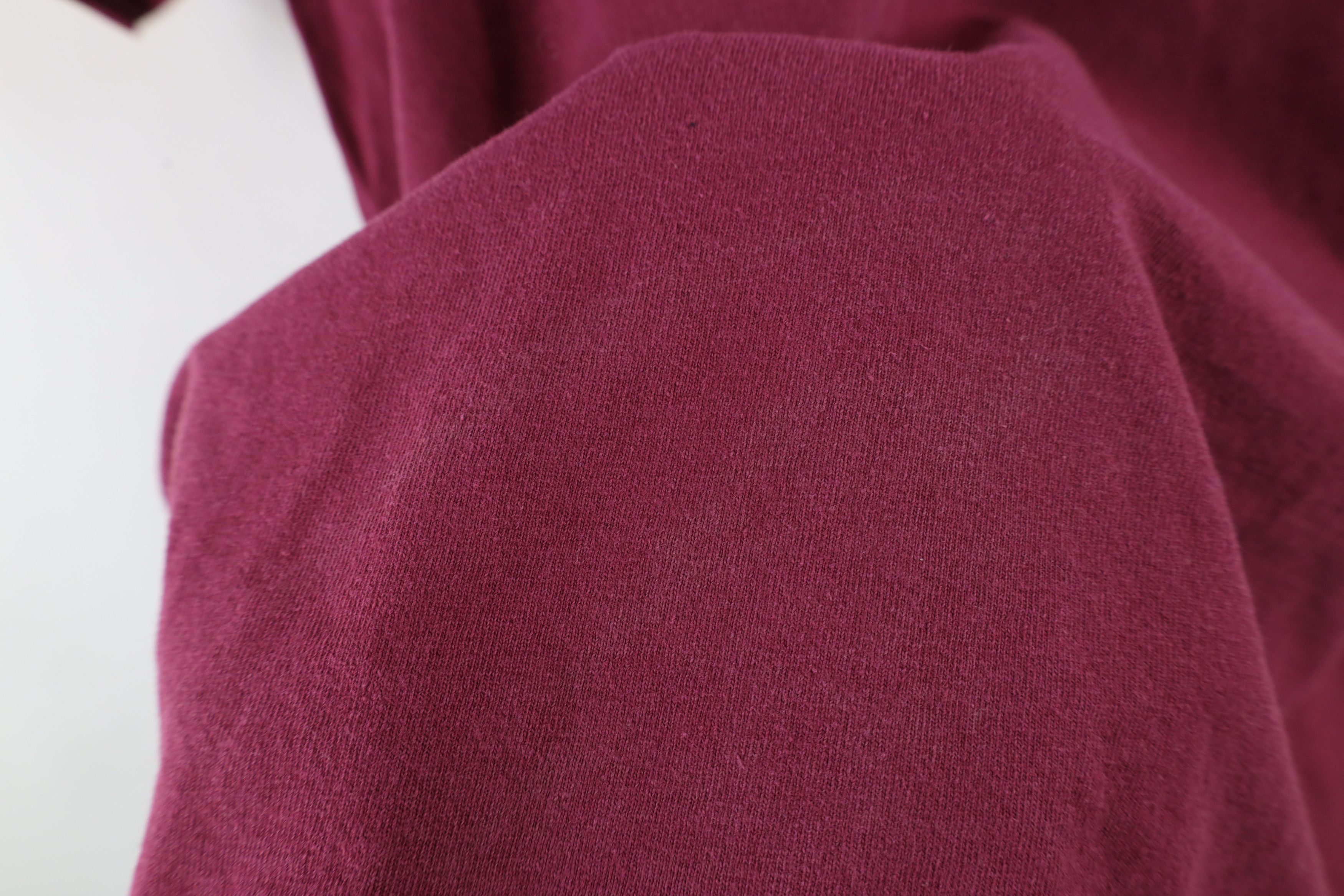 Vintage Vintage 90s Streetwear Faded Blank Cotton T-Shirt Maroon Size US L / EU 52-54 / 3 - 9 Thumbnail