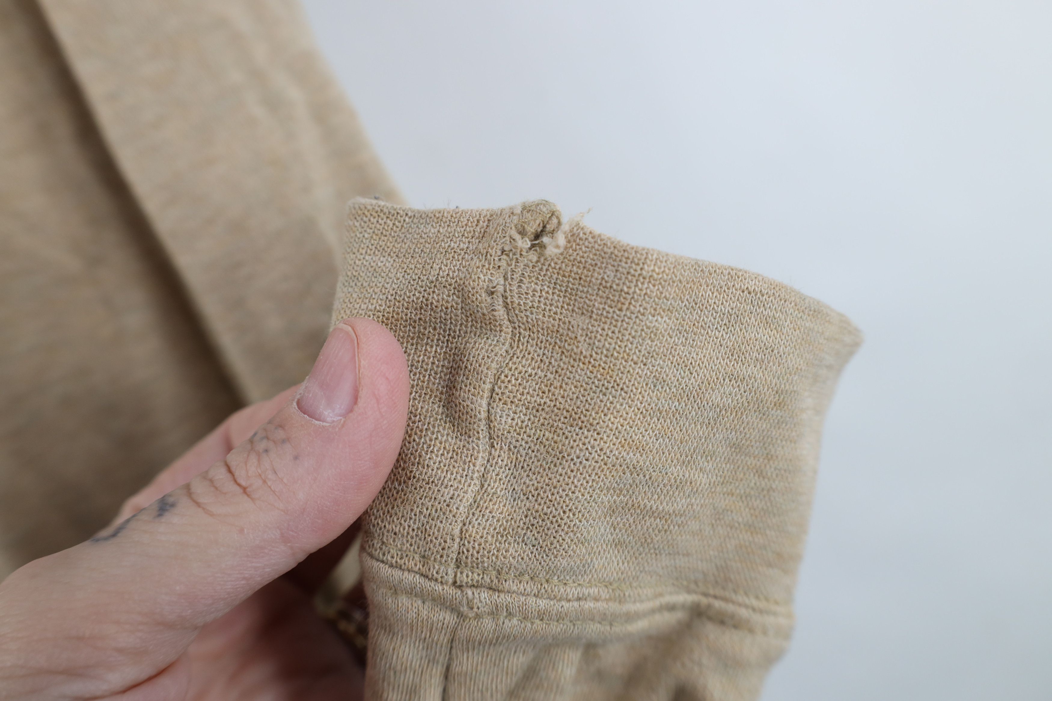 Lands' End Vintage Lands End Cotton Long Sleeve Rugby Polo Shirt Beige Size US XXL / EU 58 / 5 - 6 Thumbnail