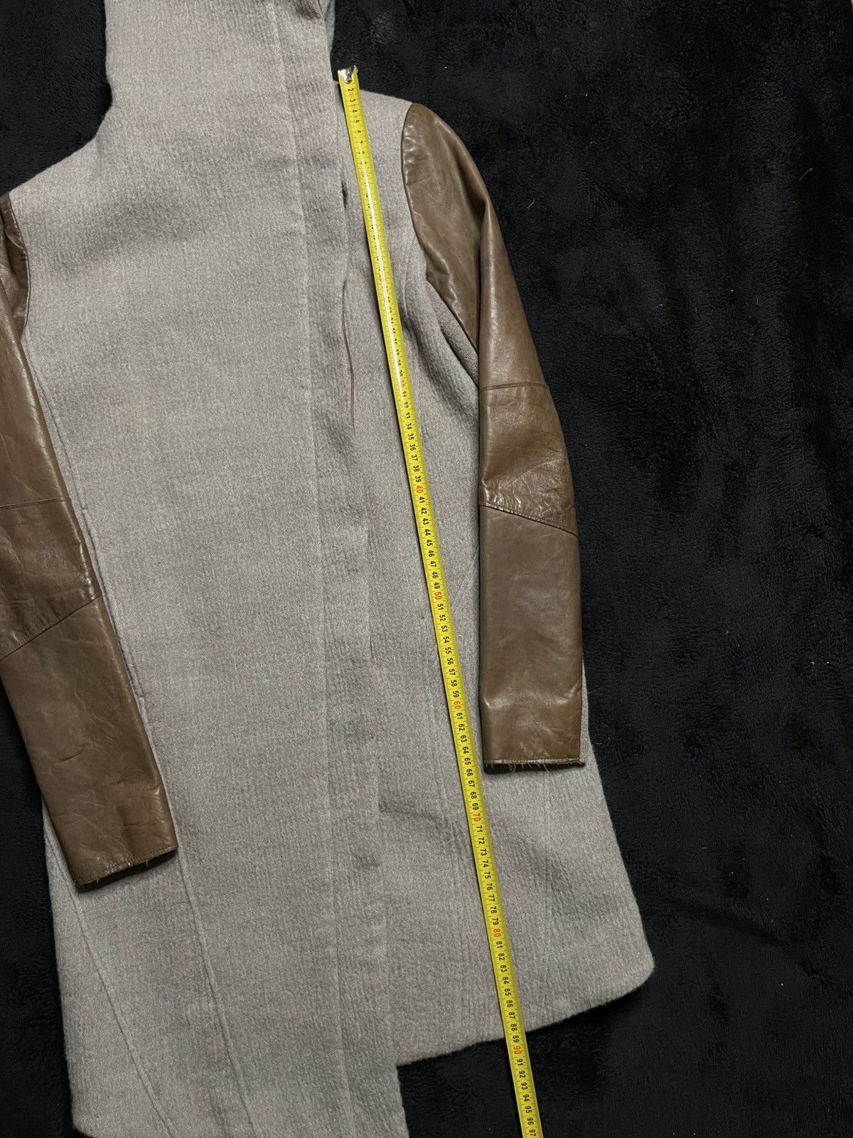 Helmut Lang Archive 2012 Helmut Lang Coat Leather Sleeve Woman‘s Size S Size S / US 4 / IT 40 - 12 Thumbnail