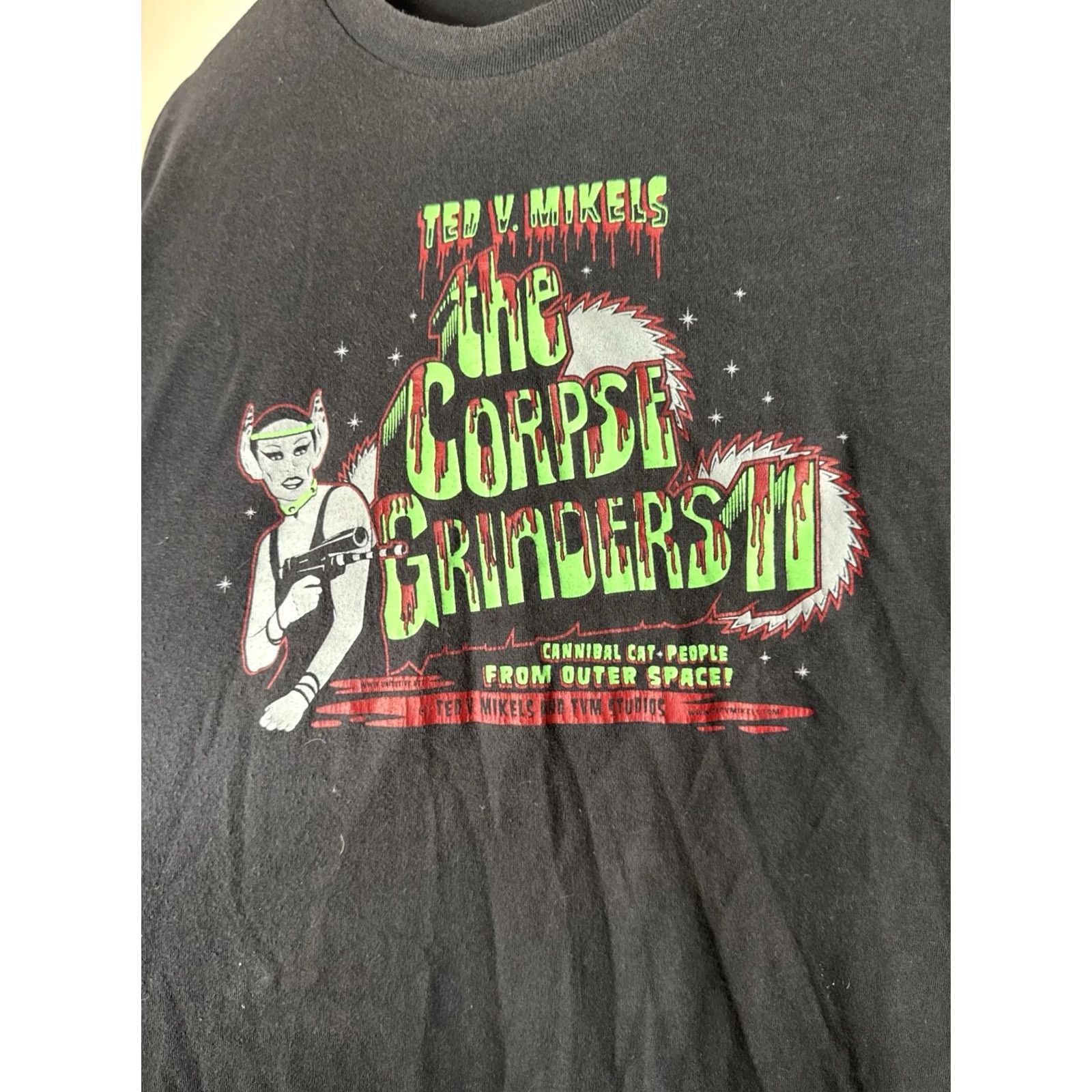 Anvil Movie Promo T Shirt Corpse Grinders II Ted V Mikels Horror Cult Film Tee L Black Mens Size US L / EU 52-54 / 3 - 2 Thumbnail