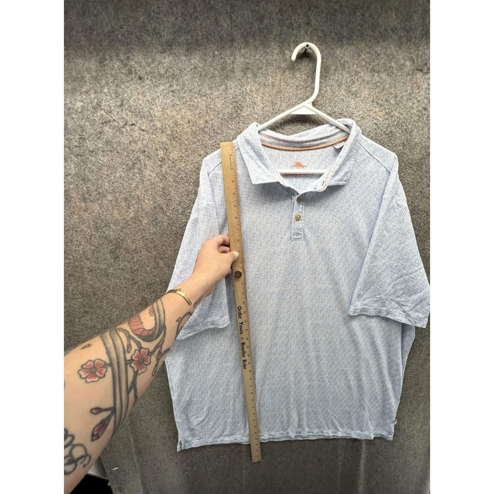 Tommy Bahama Tommy Bahama Polo Shirt Mens 2XLT Blue Geometric Knit Casual Short Sleeve Shirt Mens 2XLT Blue Geometric Knit Casual Short Sleeve Size US XXL / EU 58 / 5 - 4 Thumbnail