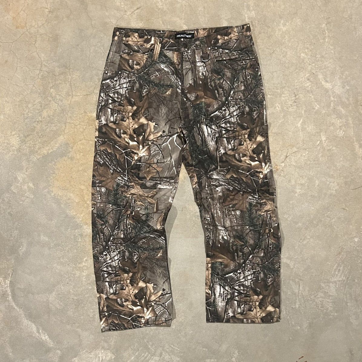 Realtree Trousers Adult Large Brown Camo Workwear Baggy USA