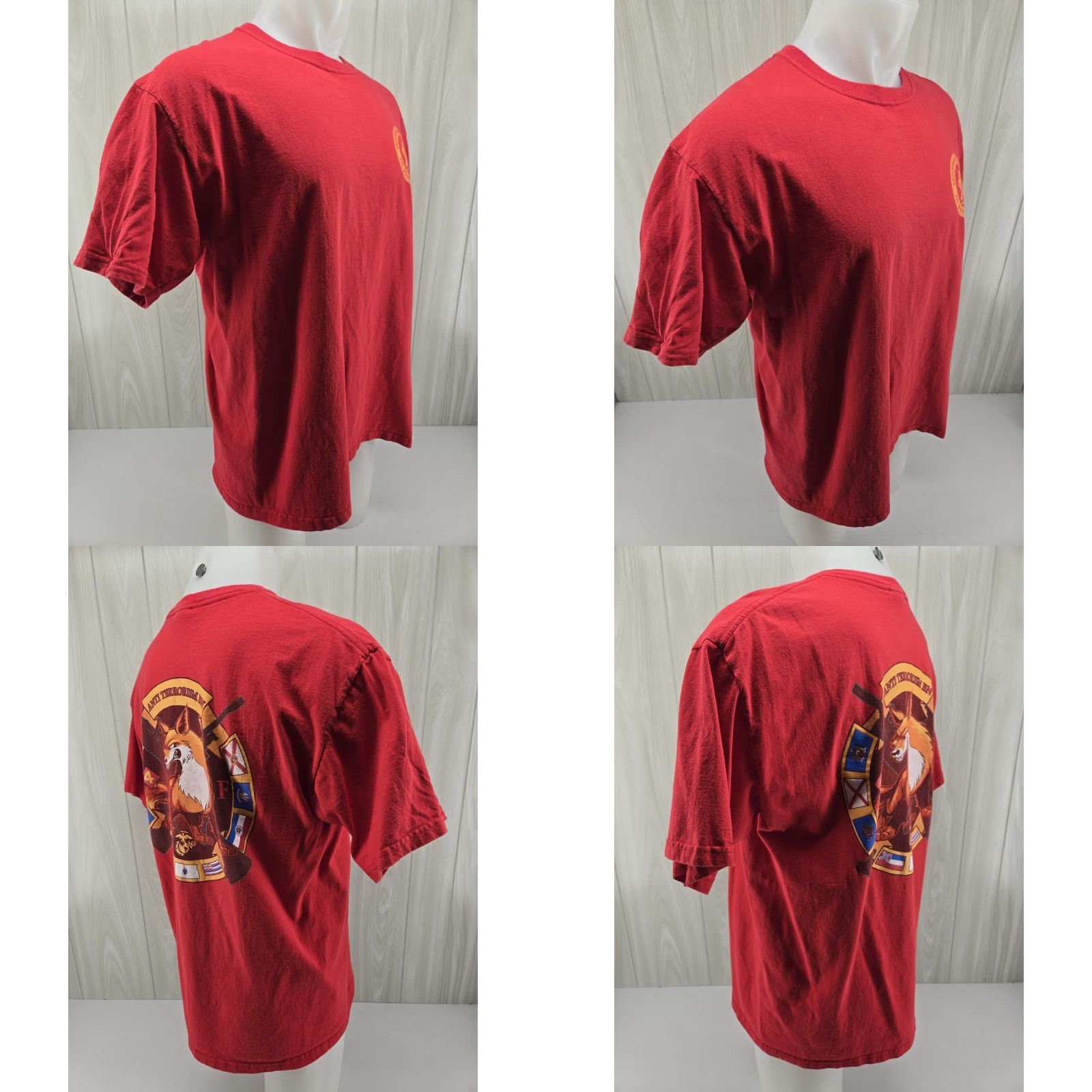 Anvil VINTAGE DISTRESSED Anti-Terrorism Battalion 4th Marine Division Red T-Shirt XL Mens Size US XL / EU 56 / 4 - 8 Thumbnail