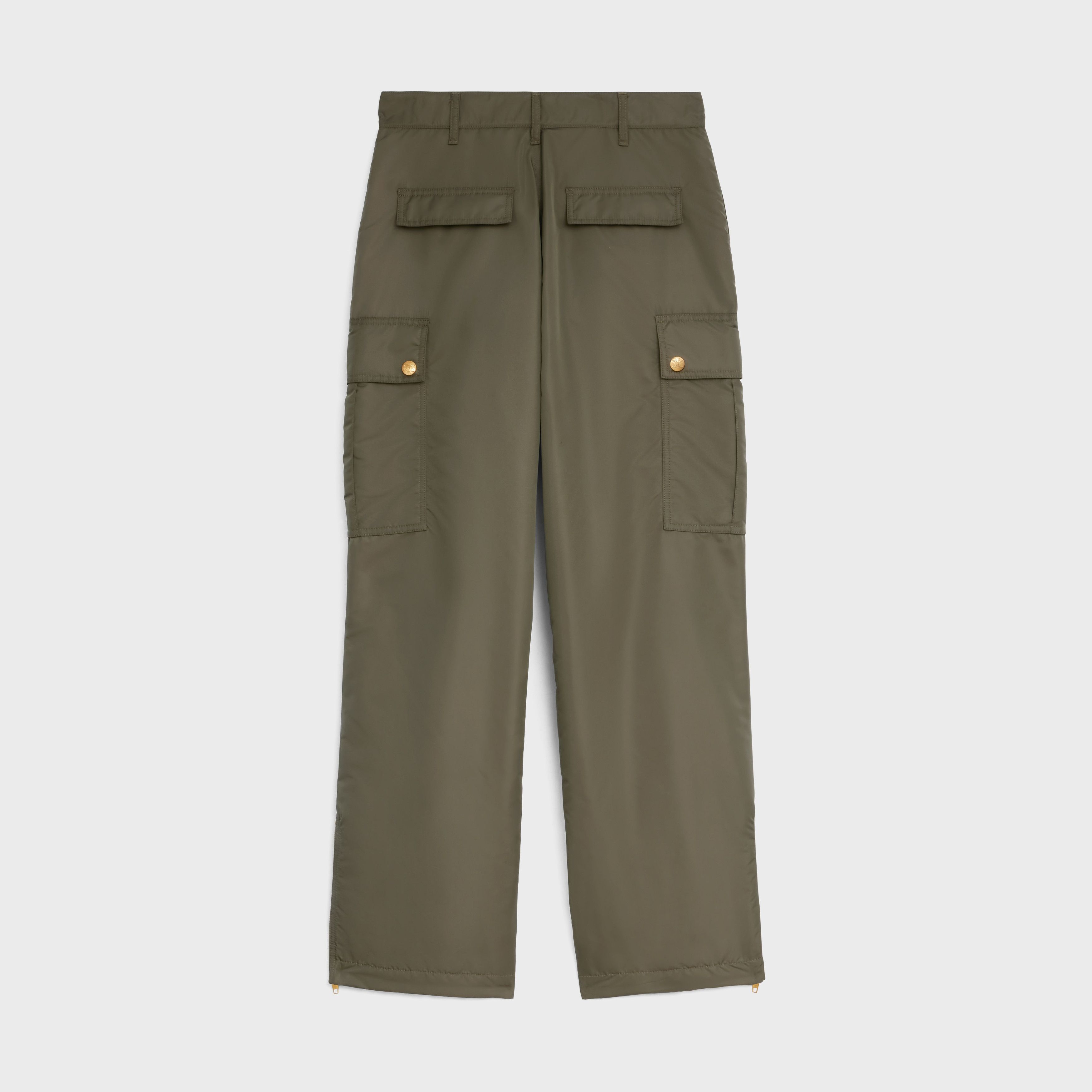 Celine o1w1db11124 Lightweight Nylon Cargo Pant in Green Size 28" / US 6 / IT 42 - 2 Thumbnail