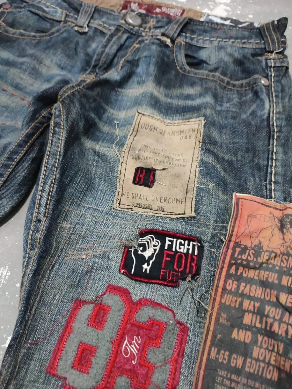 Japanese Brand Tough Jeansmith Nice Art Patches Punk Jeans Pants Size US 29 - 6 Thumbnail