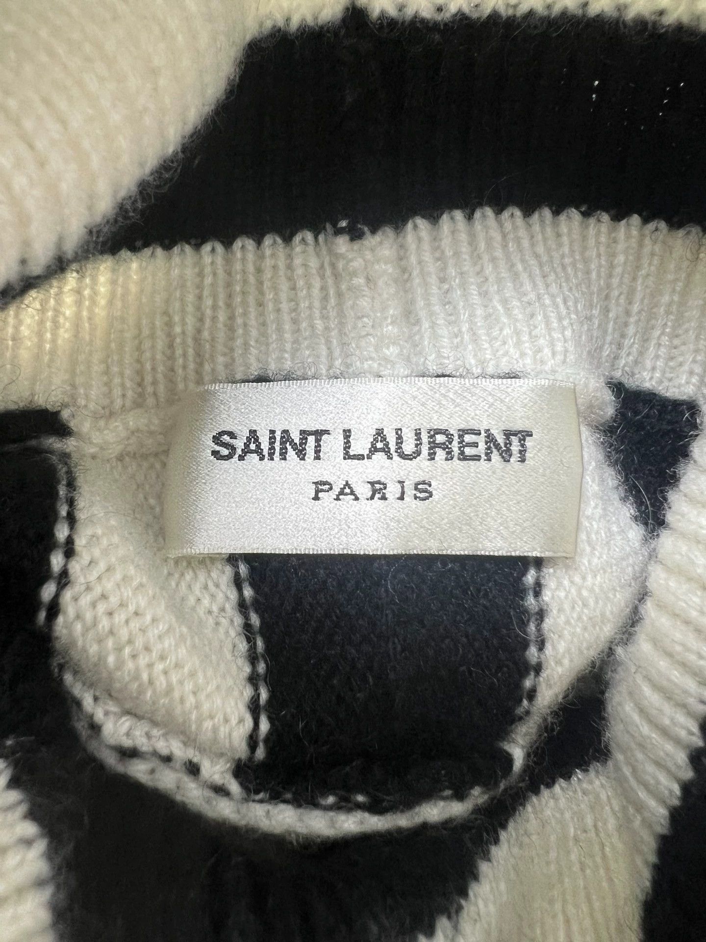 Saint Laurent Paris Saint Laurent 15fw Rare B&W High Neck Cashmere S Size US S / EU 44-46 / 1 - 3 Thumbnail