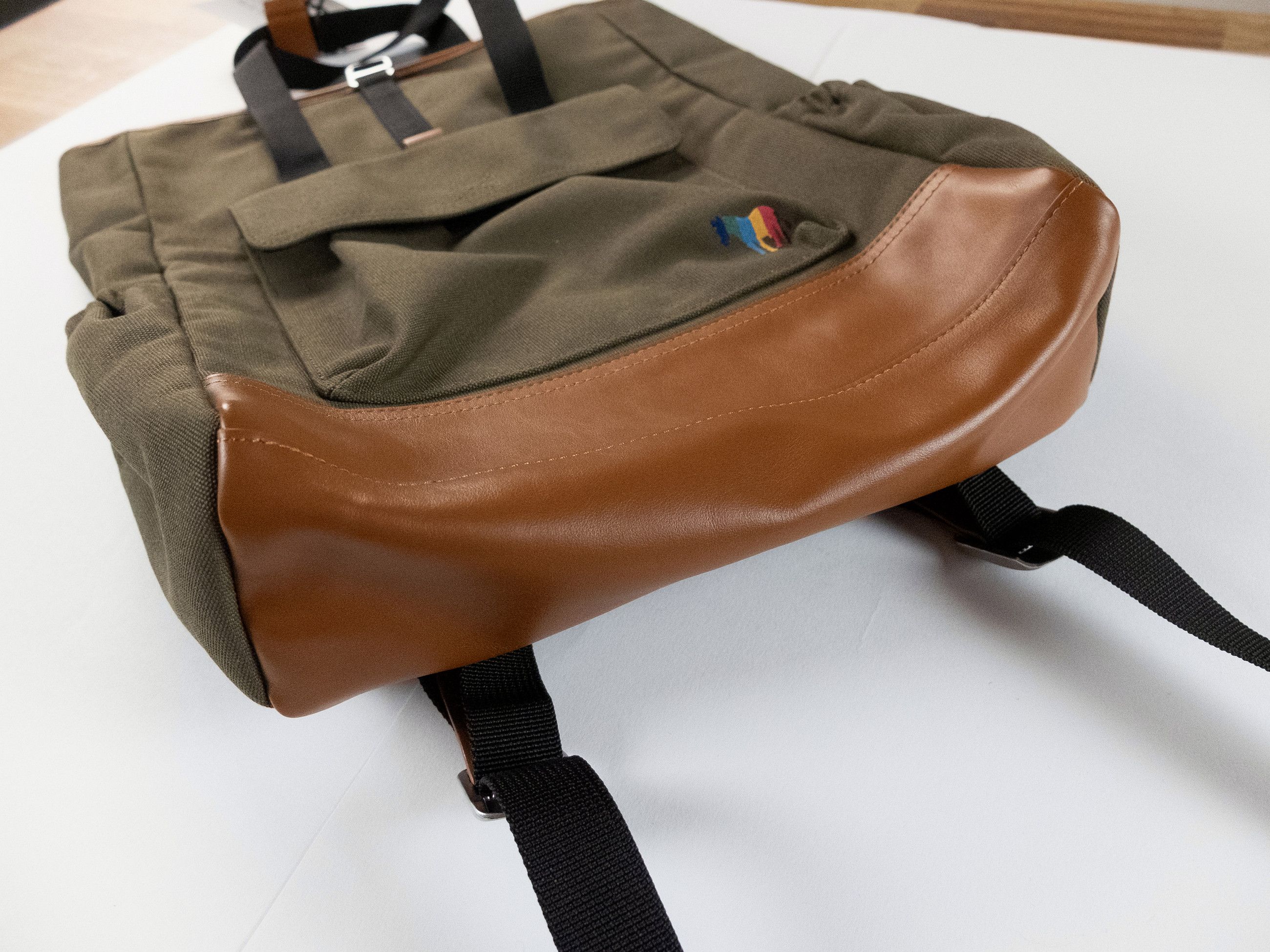 Paul Smith PS PAUL SMITH khaki green canvas leather backpack Size ONE SIZE - 8 Thumbnail