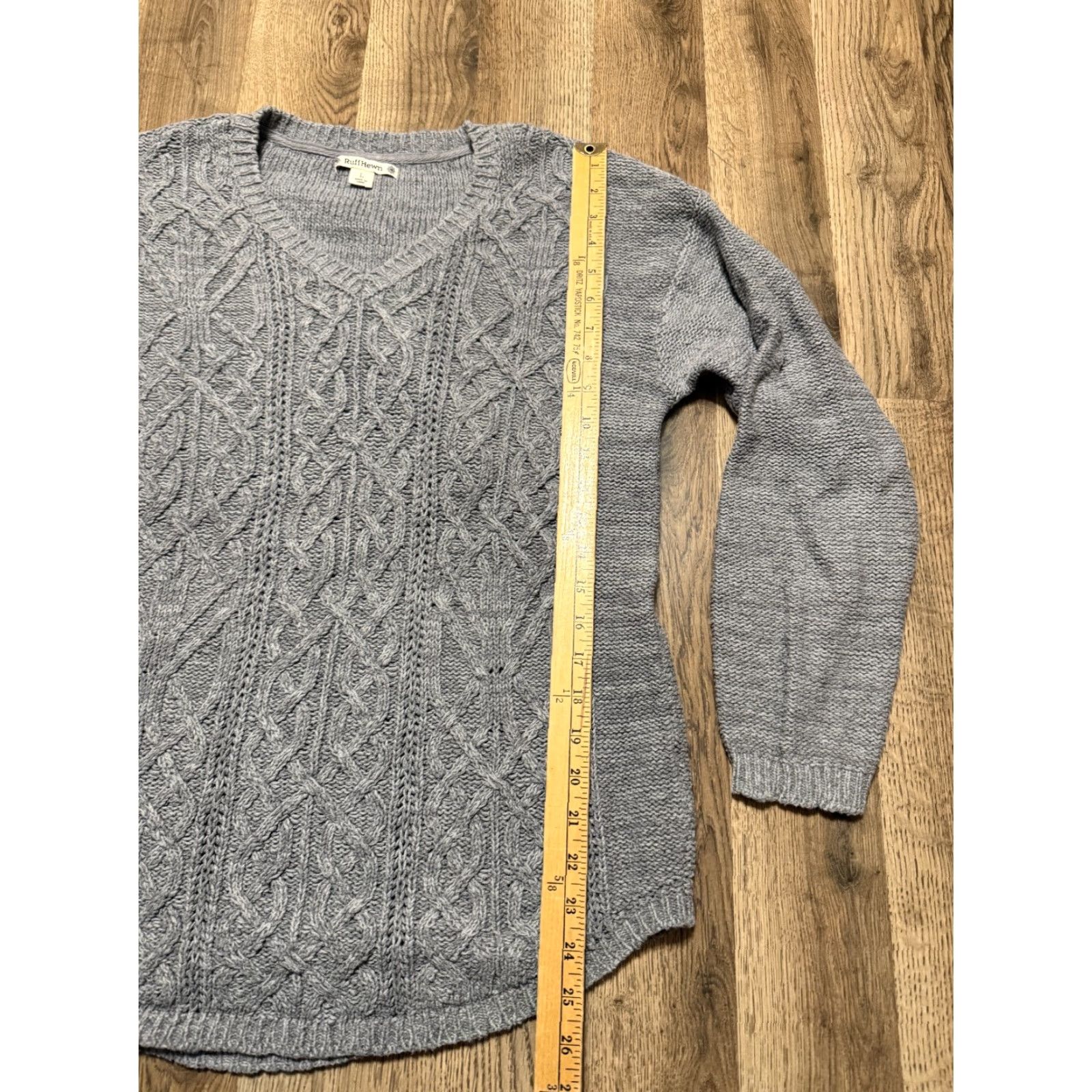 Vintage RuffHewn Sweater, Women's Size Large, Gray, V-neck, Pullover, Knit, Pullover, Casual, Fall, Spring, Winter, Mens Womens Girls Boys Size L / US 10 / IT 46 - 7 Thumbnail