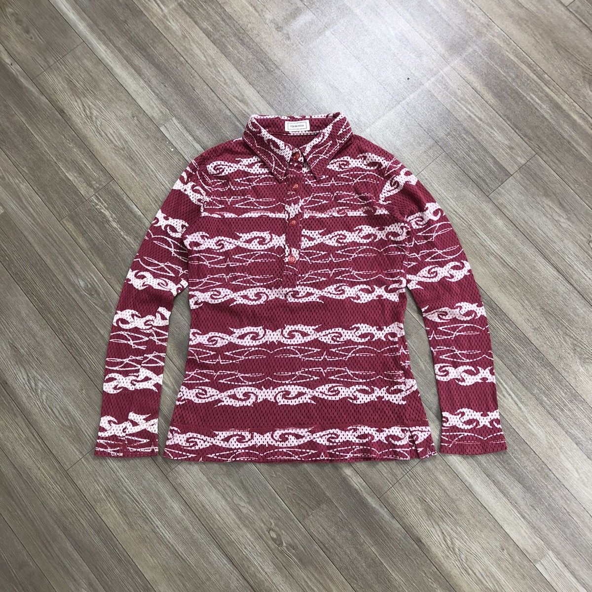 Hysteric Glamour × Japanese Brand Vintage Hyteric Glamour Cyber Tribal Flame Pink Mesh Top Size S / US 4 / IT 40 - 1 Thumbnail