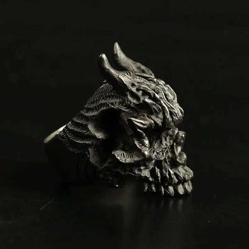 Other Retro Dark Skull Ring Size ONE SIZE - 5 Thumbnail