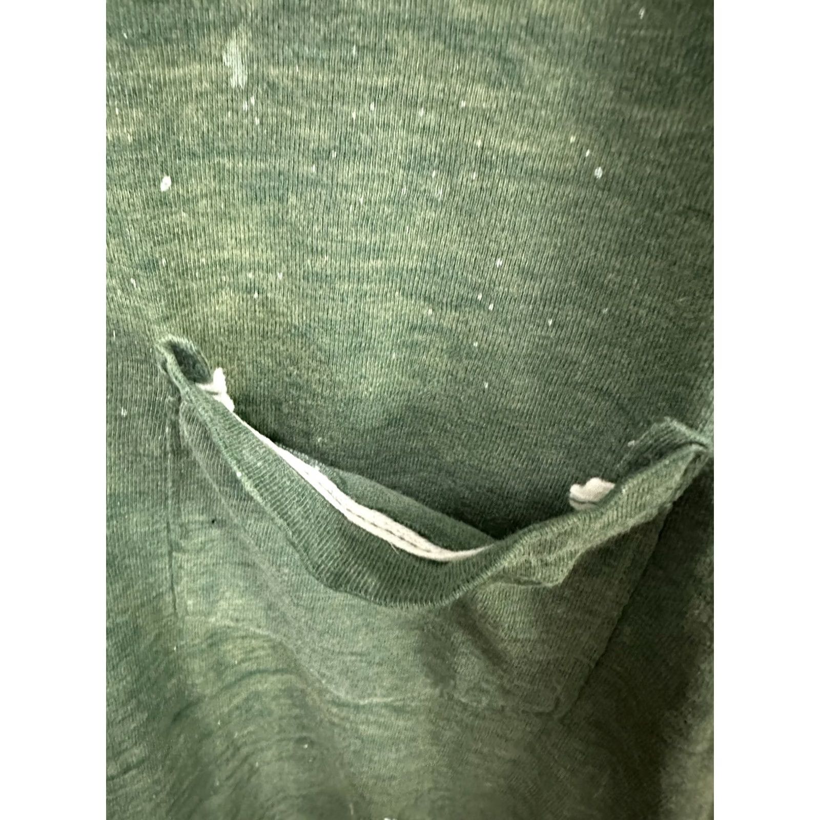 Vintage VTG 70s Sun Faded Paper Thin Burnout Selvedge Pocket WIP Work Paint T-Shirt L Green Mens Short Sleeve Regular Crewneck Size US L / EU 52-54 / 3 - 3 Thumbnail