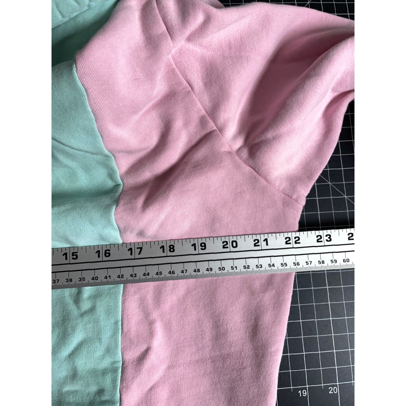 Teddy Fresh Teddy Fresh Hoodie Men's Large Pastel Green Colorblock 100% Cotton Sweatshirt Size US L / EU 52-54 / 3 - 4 Thumbnail