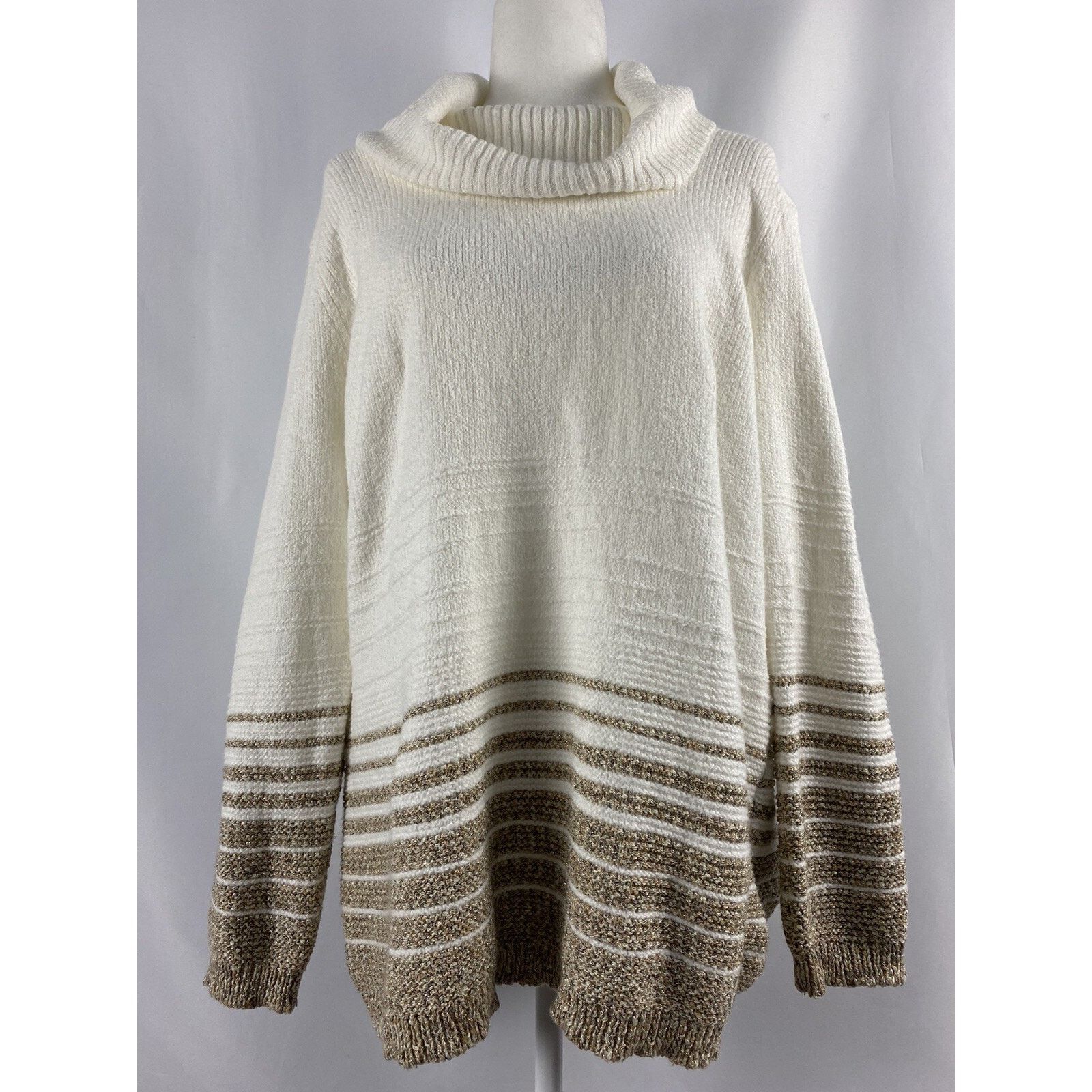 Calvin Klein NWT Calvin Klein Striped Turtleneck Stretch Size L A002097 Size L / US 10 / IT 46 - 4 Thumbnail