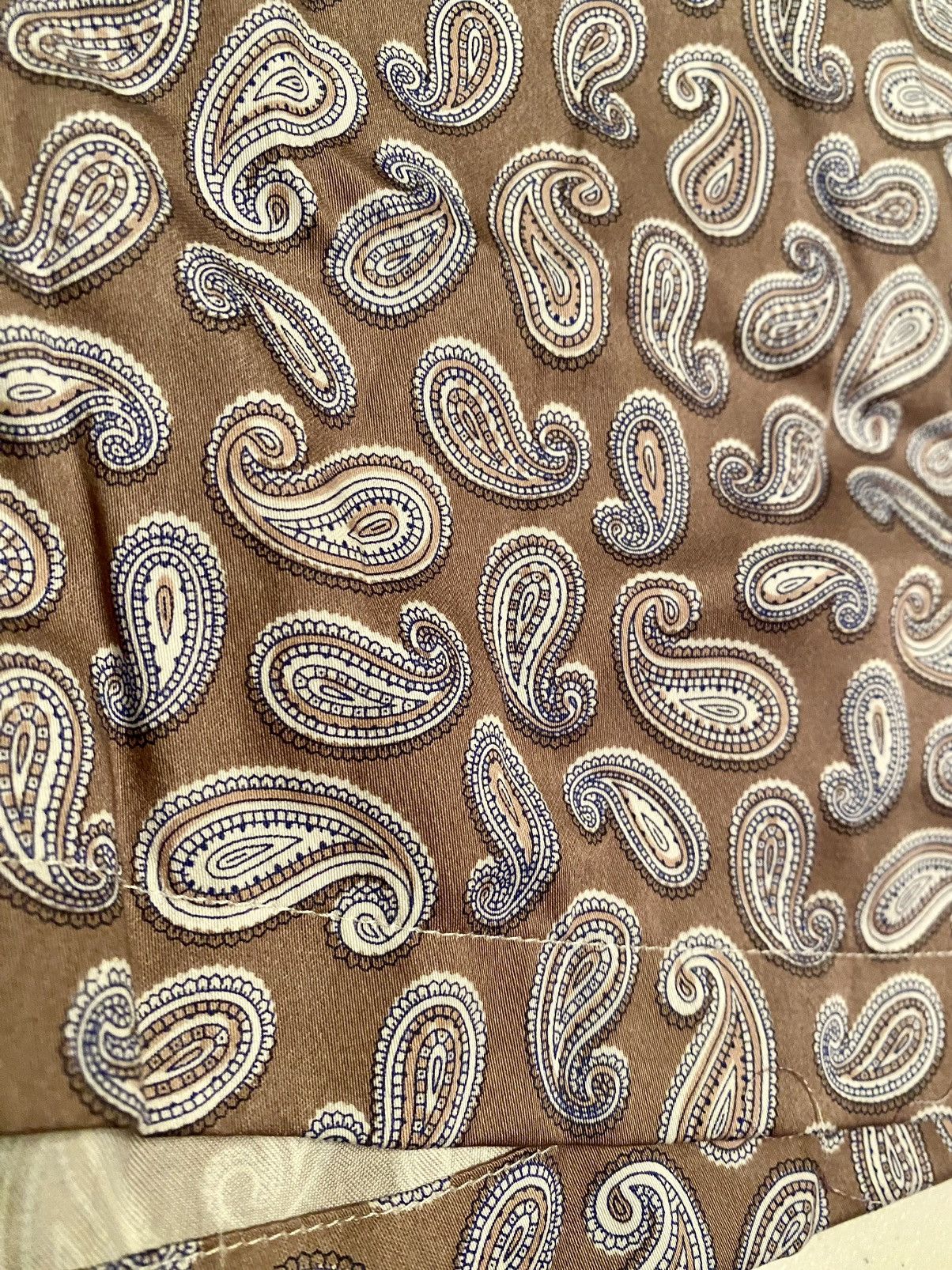 Brioni Brioni 🇮🇹 Taupe Paisley Logo Embroider Resort Trunks XXL NWT Size US 39 - 15 Thumbnail