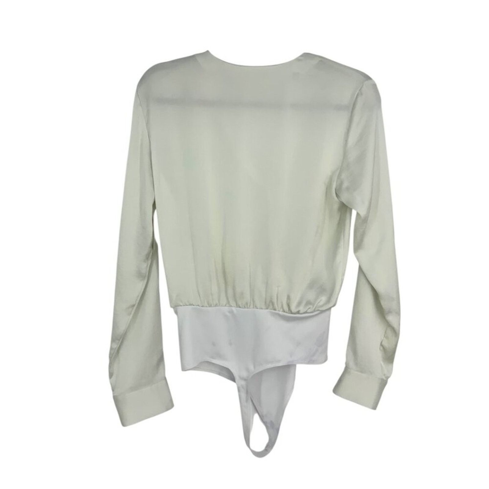 Other Open Edit Wrap Bodysuit Long Sleeve Ivory XS NWOT $59 NWOT Size XS / US 0-2 / IT 36-38 - 9 Thumbnail