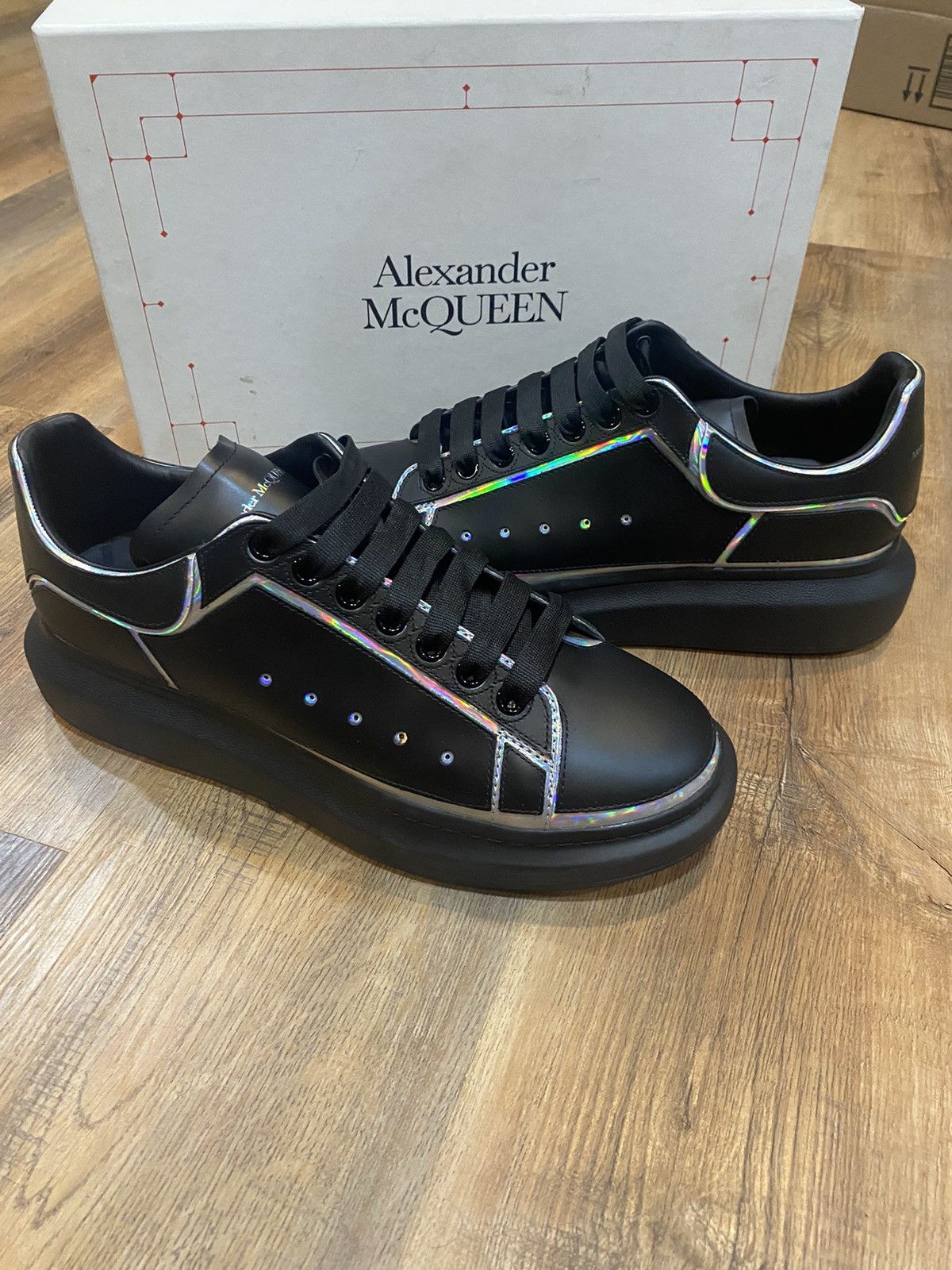 Alexander McQueen Alexander McQueen Black Halographic Size US 12 / EU 45 - 2 Thumbnail