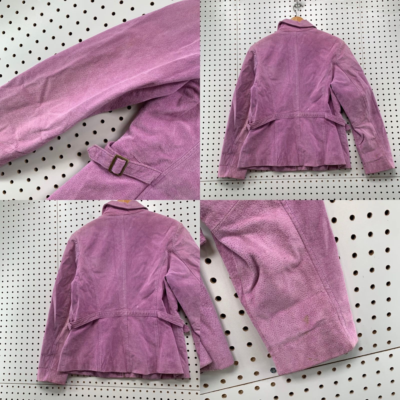 Vintage Relativity Suede Jacket Womens Medium Purple Zip Collared Jacket Size M / US 6-8 / IT 42-44 - 10 Thumbnail