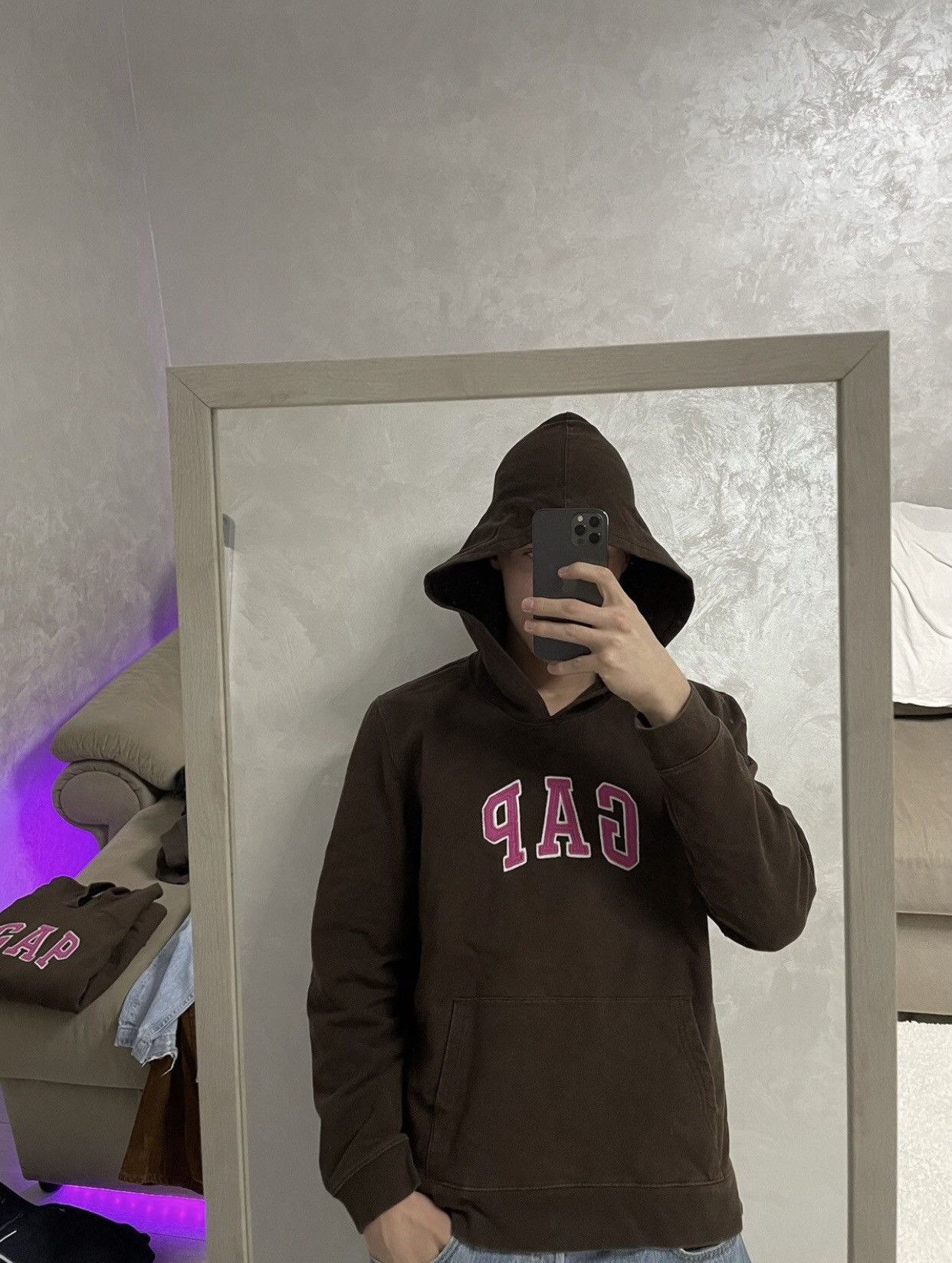 Gap × Vintage GAP hype brown vintage hoodie Size US S / EU 44-46 / 1 - 2 Thumbnail