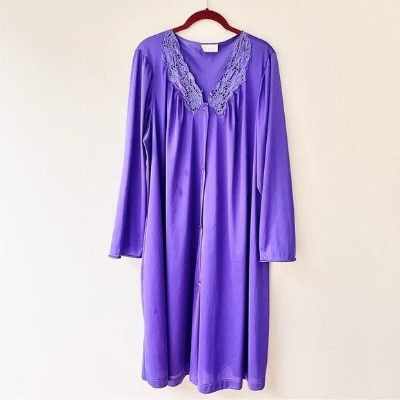 Other Vanity Fair Chemise XL Slip Vintage Satin Royal Purple Fabri Size ONE SIZE - 1 Thumbnail