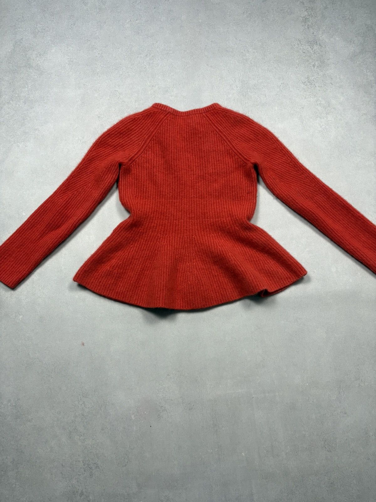 Iris von Arnim Iris Von Arnim Cashmere Peplum Knit Sweater Red M Italy Rare Size M / US 6-8 / IT 42-44 - 2 Thumbnail