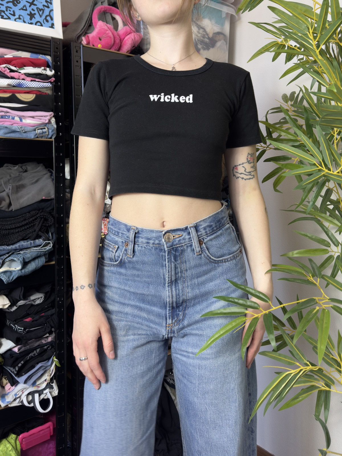 Vintage VINTAGE “WICKED” HUMOR CROPPED TEE TOP Size S / US 4 / IT 40 - 5 Thumbnail