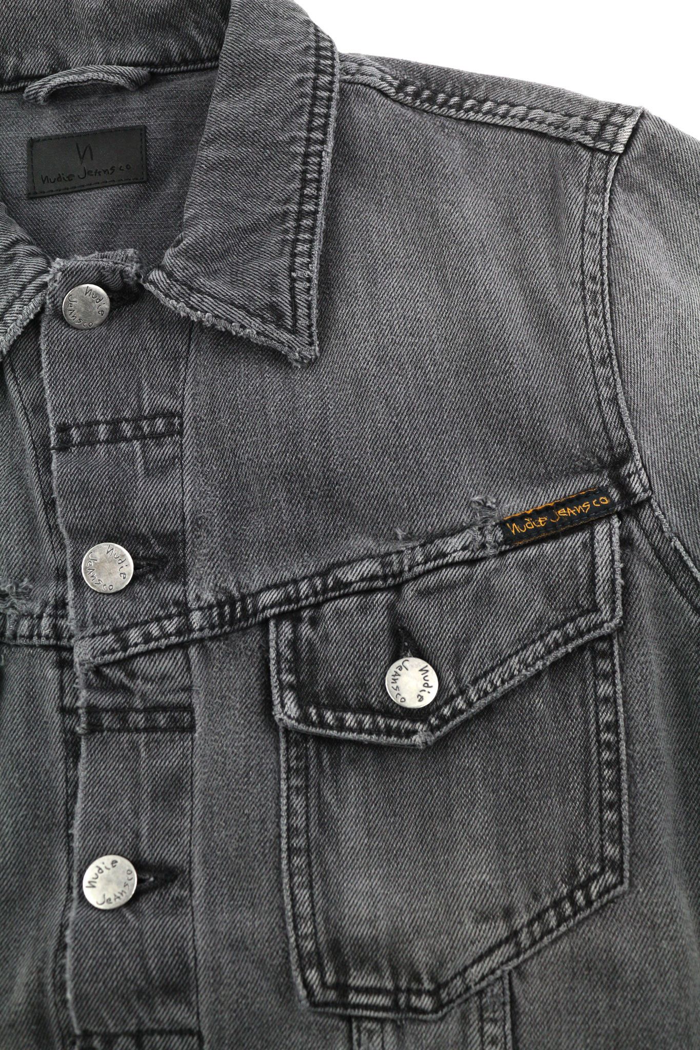 Nudie Jeans BILLY S Desolation Grey Polo Neck Denim Jacket 82462 Size US S / EU 44-46 / 1 - 6 Thumbnail