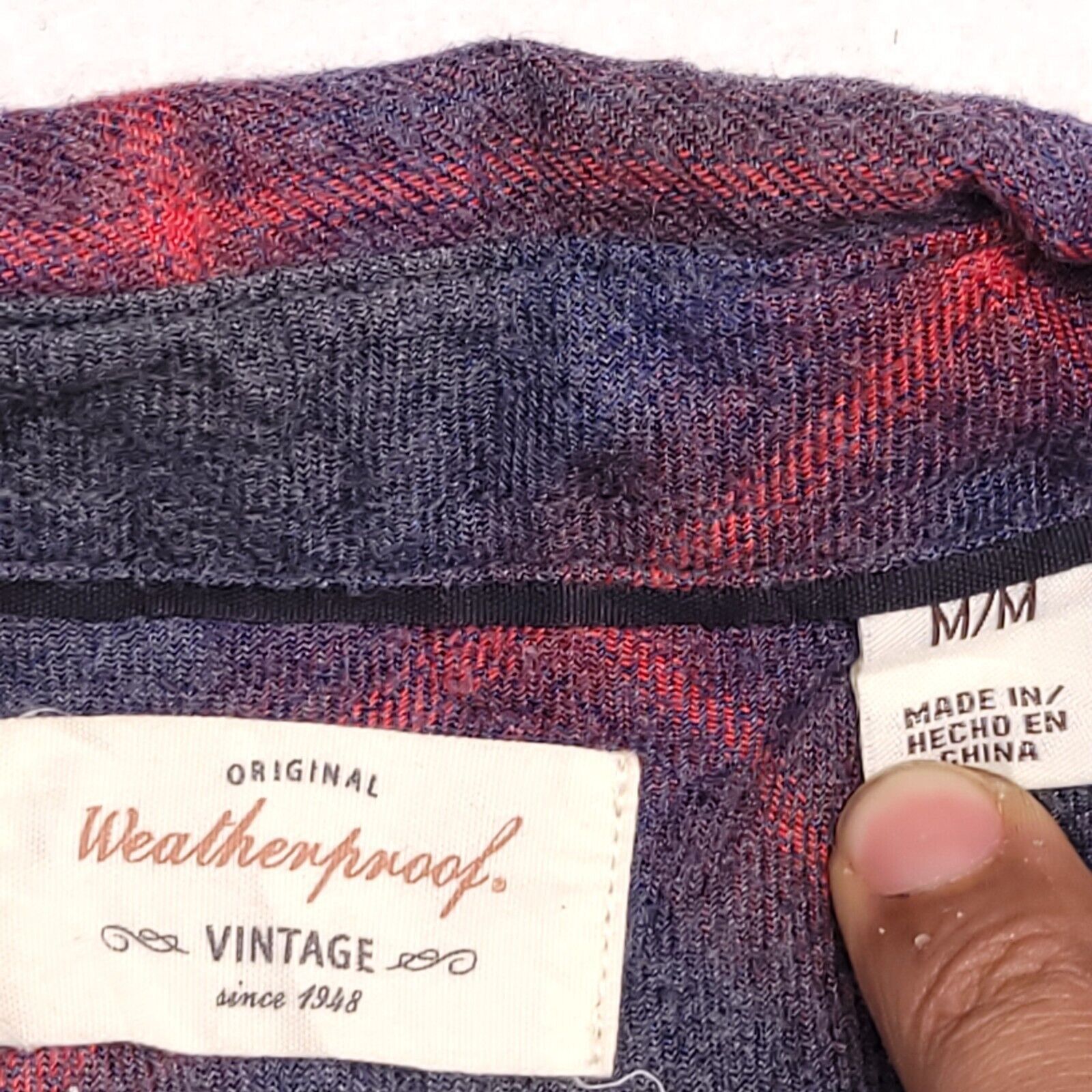 Weatherproof Weatherproof Windowpane Flannel Shirt Mens Size Medium Gray Size US M / EU 48-50 / 2 - 3 Thumbnail