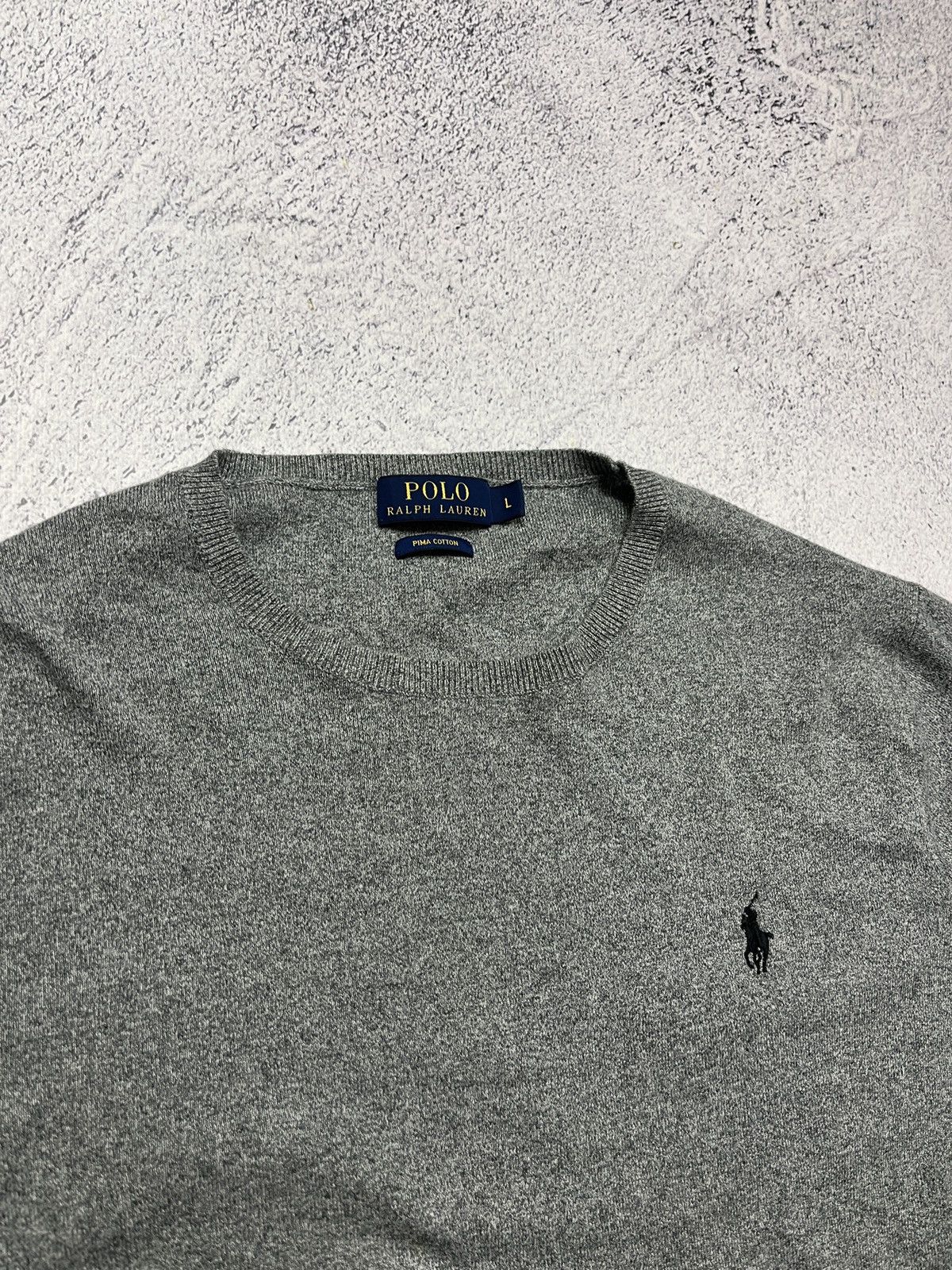 Polo Ralph Lauren Mens Polo Ralph Lauren Slim Fit Pima Cotton Sweater Crewneck Size US L / EU 52-54 / 3 - 5 Thumbnail