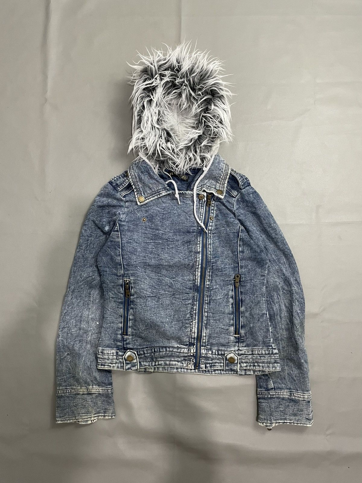 Japanese Brand Japanese Asymetrical Zip Fur Hoodie Size L / US 10 / IT 46 - 1 Thumbnail