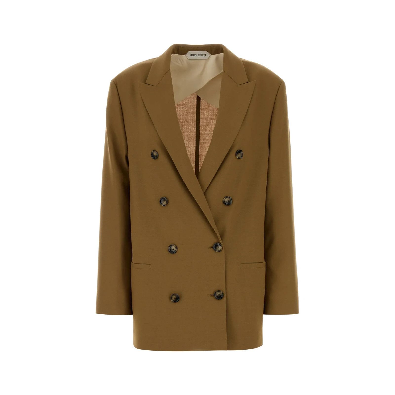 Alberta Ferretti ALBERTA FERRETTI Brown Stretch Polyester Blazer New & Authen Size L / US 10 / IT 46 - 1 Thumbnail