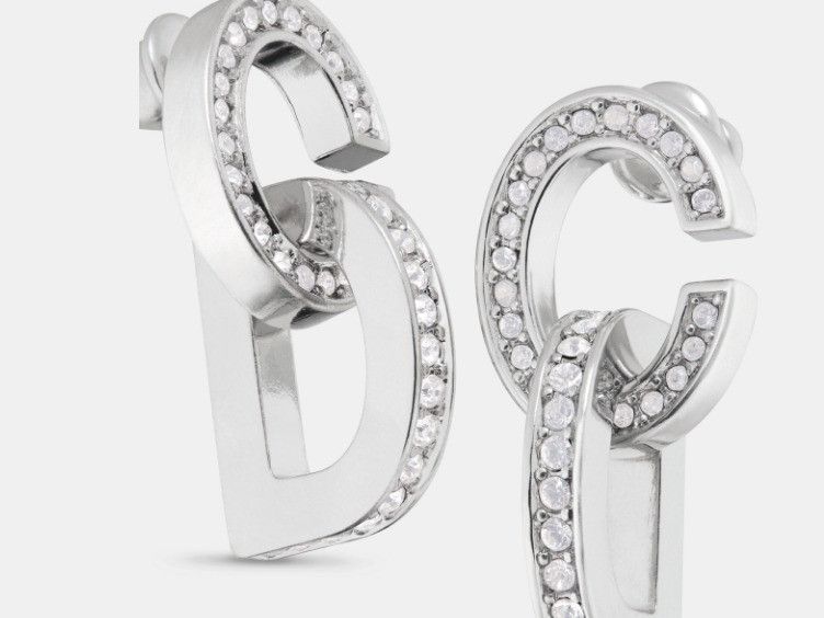 Dior o1w1db11224 Size: OS / CD Lock Earrings in Silver Size ONE SIZE - 4 Thumbnail