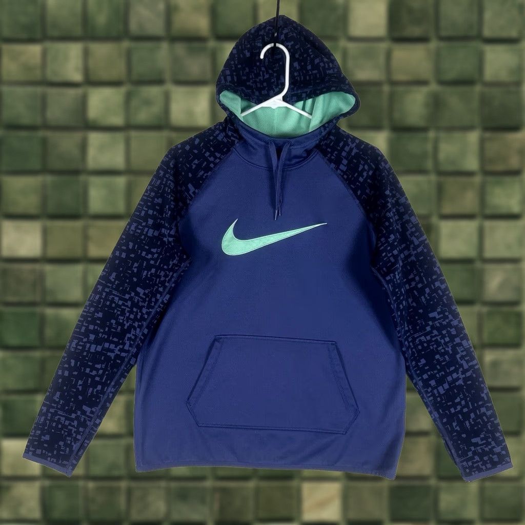 Nike Nike Dri Fit Mock Neck Hoodie Mens M Blue Sport Active Athletic Sweatshirt Size US M / EU 48-50 / 2 - 1 Thumbnail
