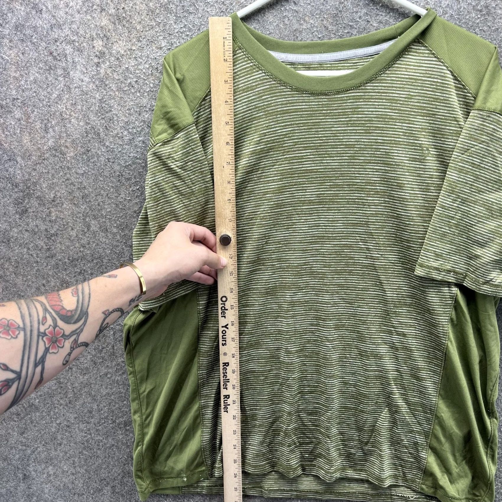 Vintage Reel Legends Shirt Mens Large Green Striped Freeline Life Tee Tagless Outdoor Summer Reg/Adult Size US L / EU 52-54 / 3 - 7 Thumbnail