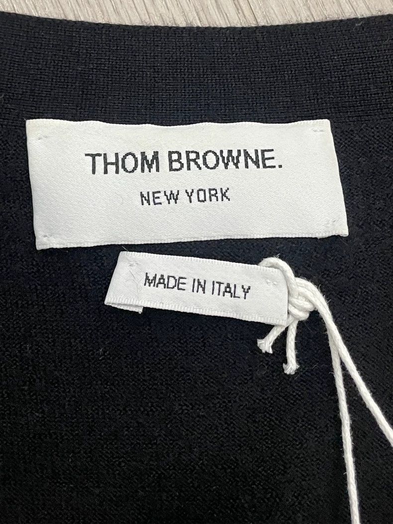 Thom Browne Thom Browne Black four-striped wool cardigan jacket 2505-Ne Size US M / EU 48-50 / 2 - 5 Thumbnail